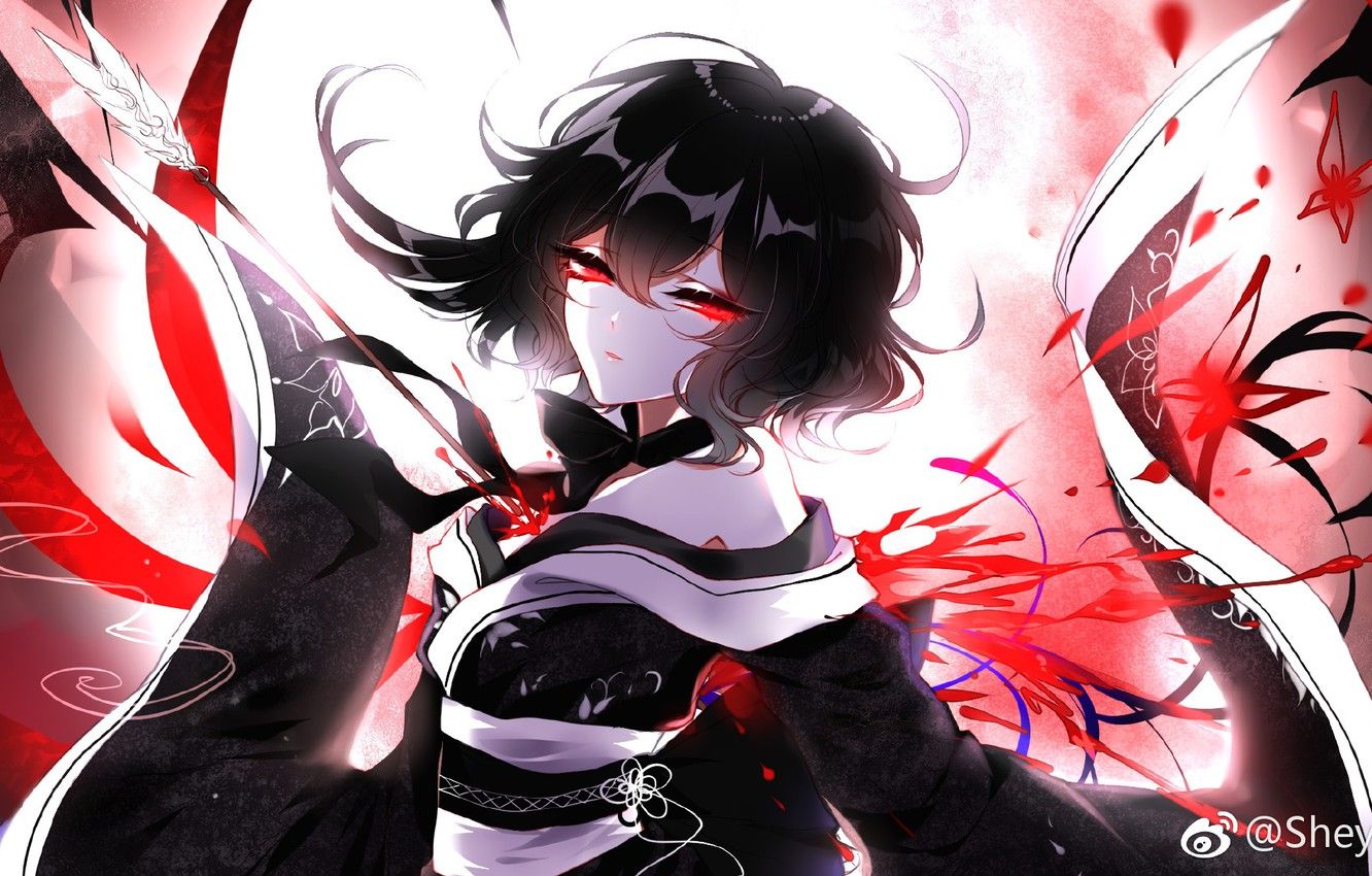 Wallpaper girl, blood, arrow, Touhou, Touhou, Touhou, anime game