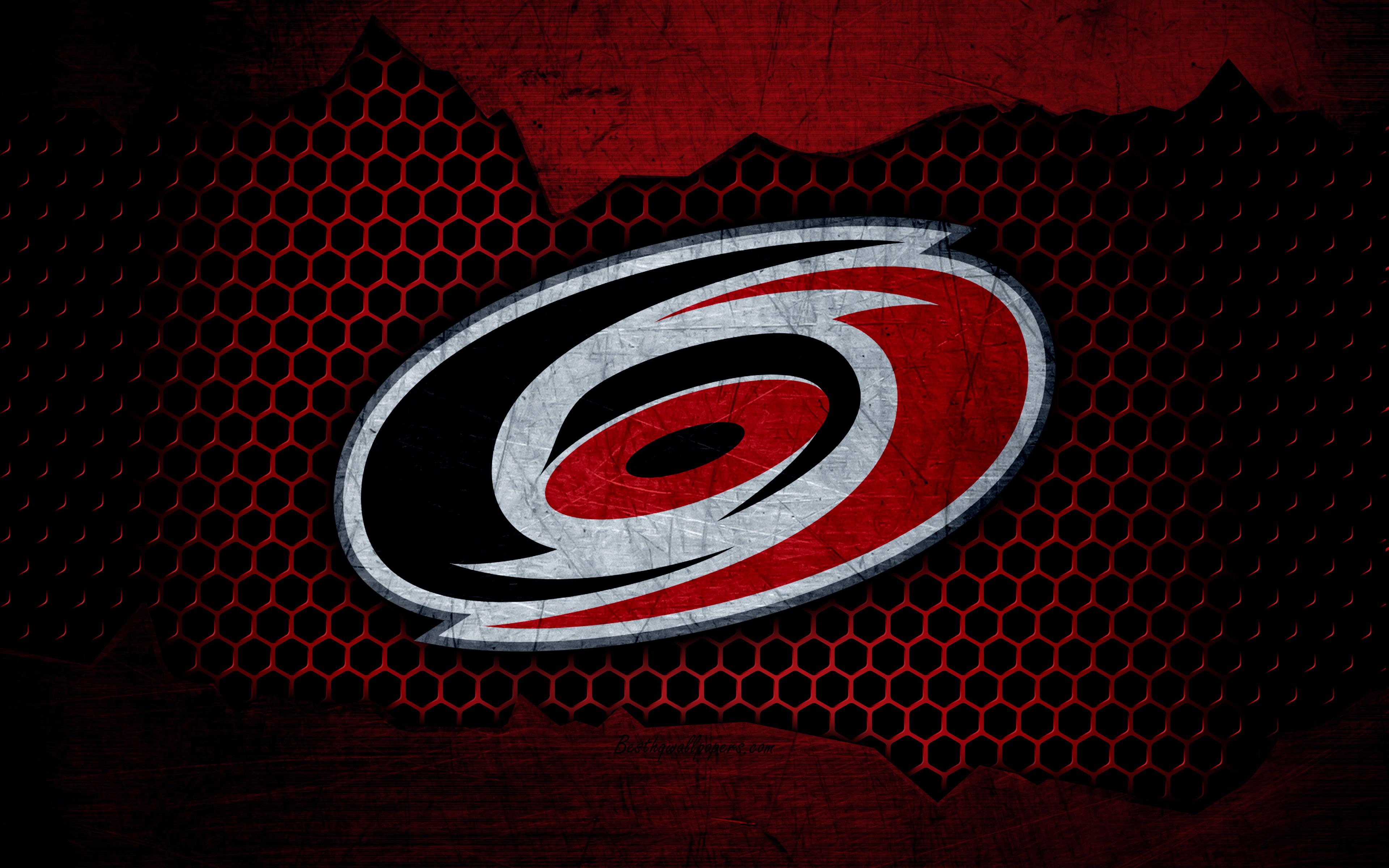 Download wallpaper Carolina Hurricanes, 4k, logo, NHL, hockey