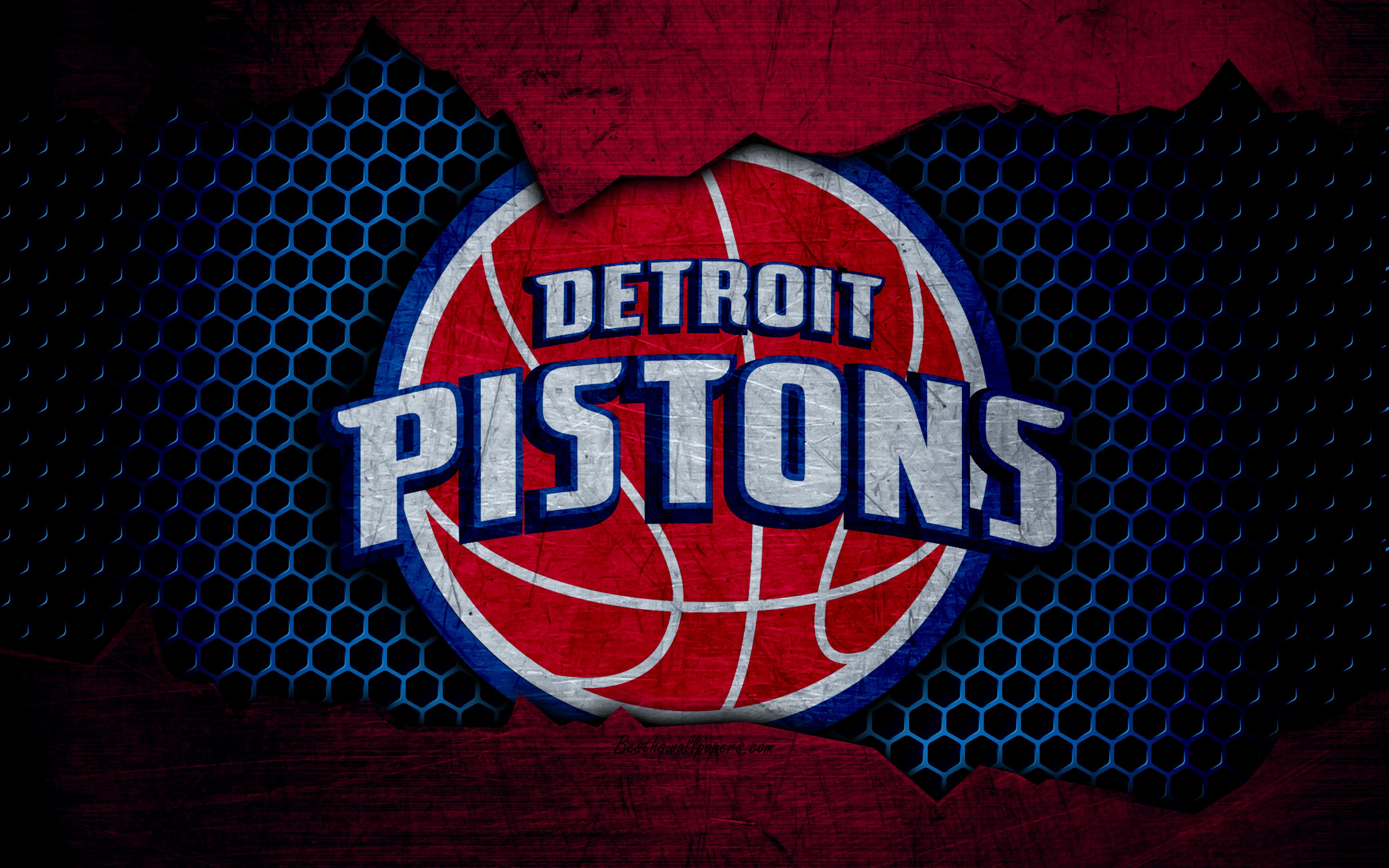 Download wallpaper Detroit Pistons, 4k, logo, NBA, basketball