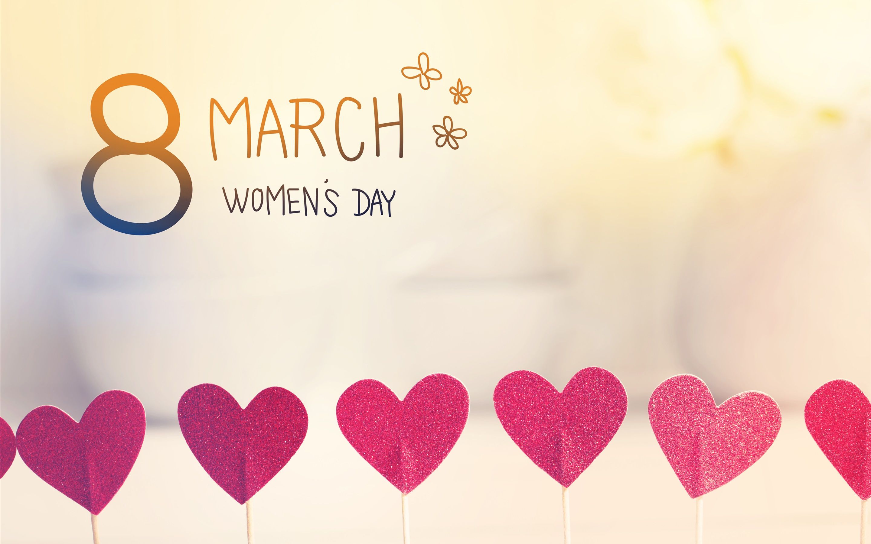 Wallpaper March Women's Day, love hearts 3840x2160 UHD 4K