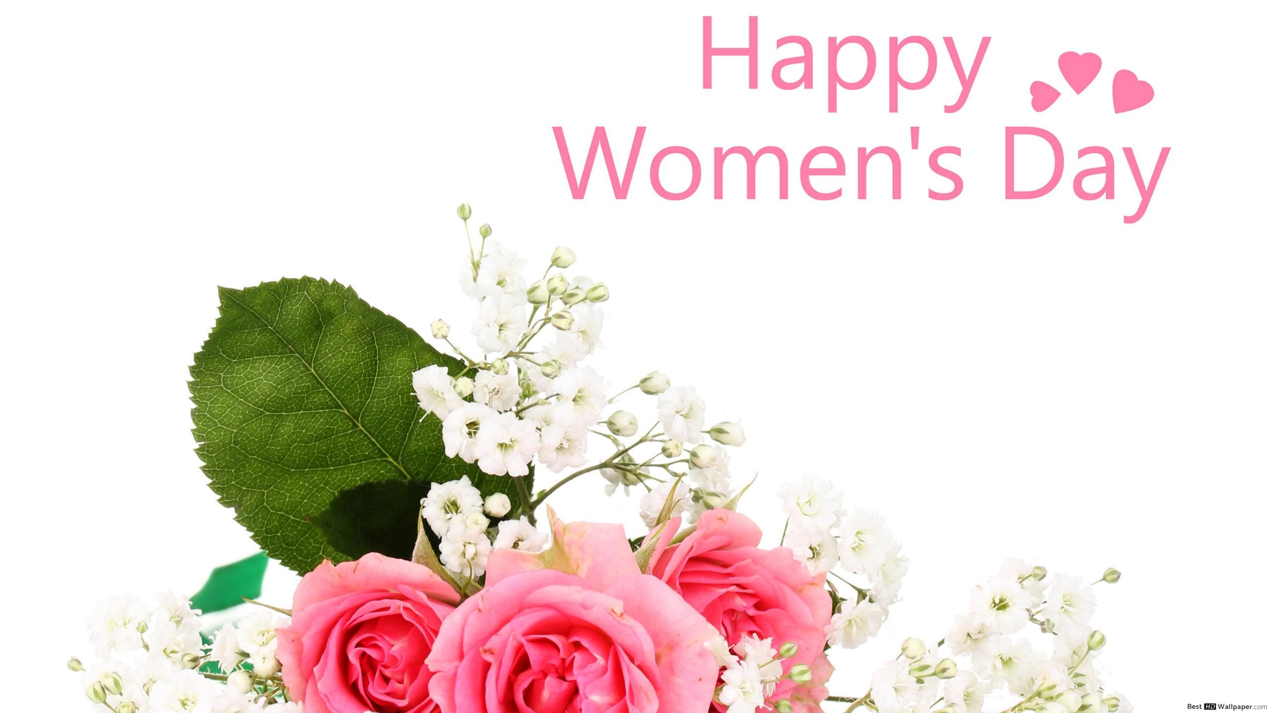 Women's Day pink roses HD wallpaper download