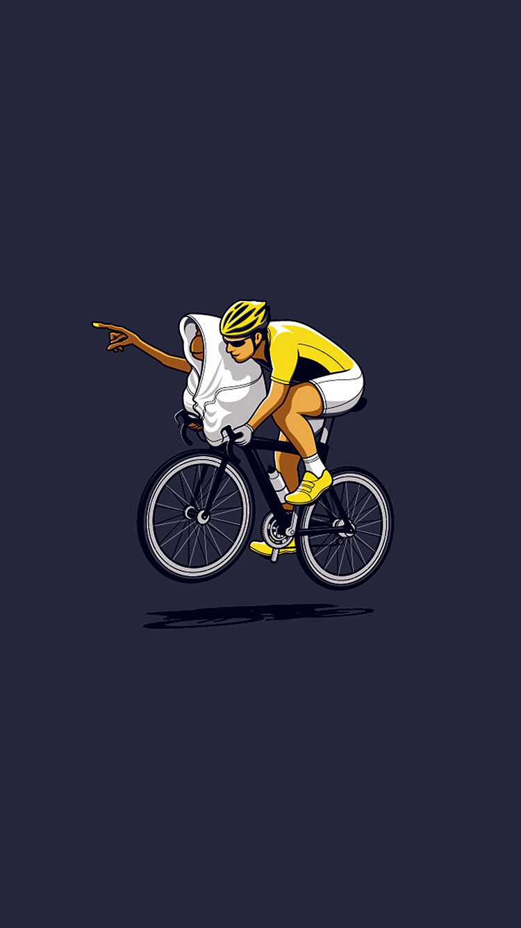 Et Riding Bike Funny Illustration iPhone 6 Wallpaper