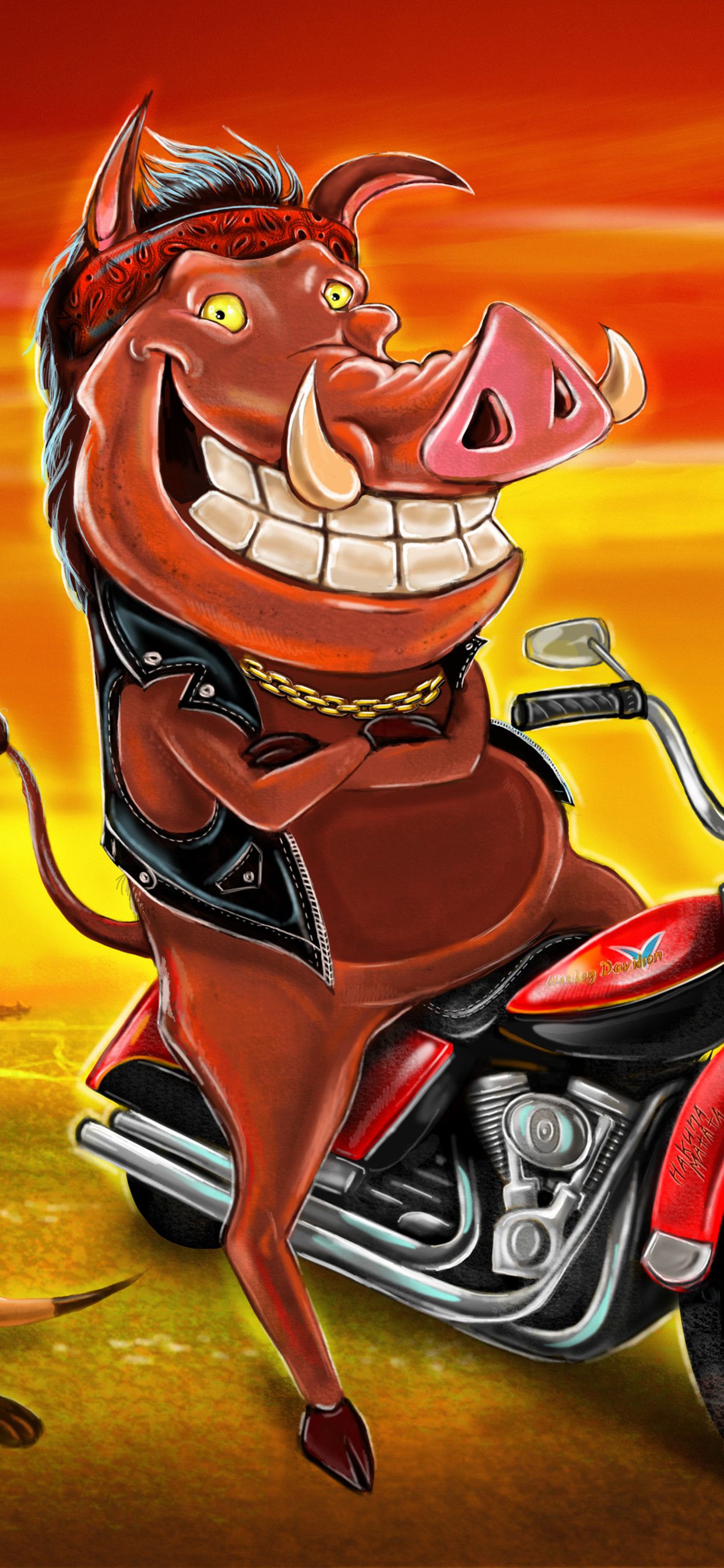 Timon And Pumbaa Bike Rider iPhone XS MAX HD 4k