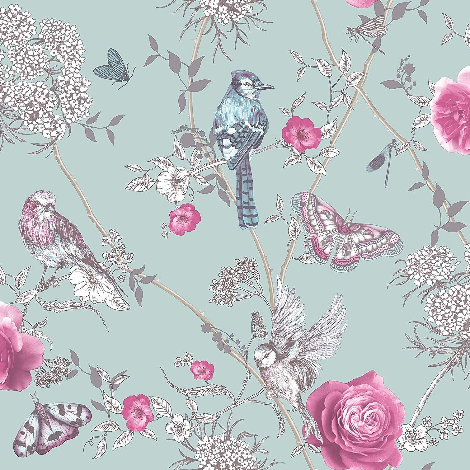 Arthouse Paradise Garden Wallpaper, Mint Green: Home