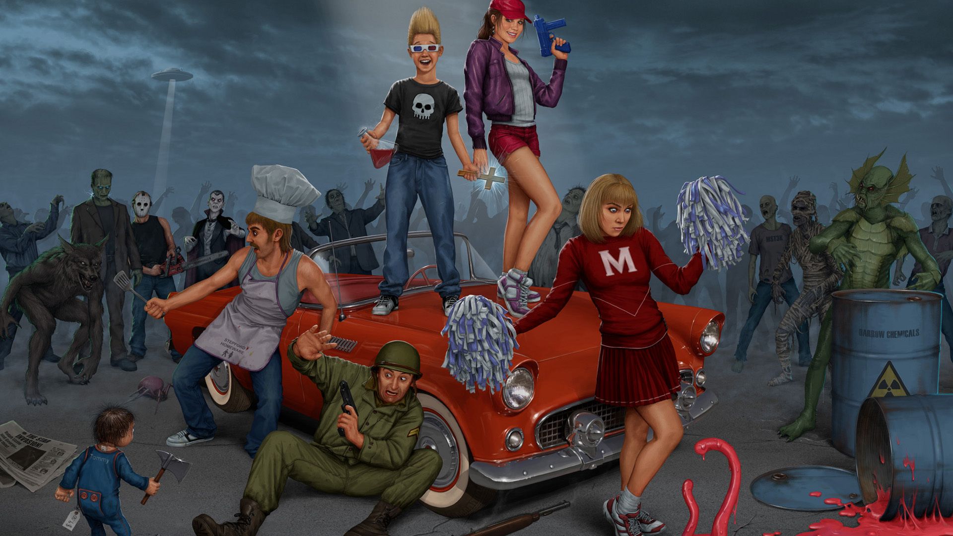 Download 1920x1080 Zombies Ate My Neighbors wallpaper