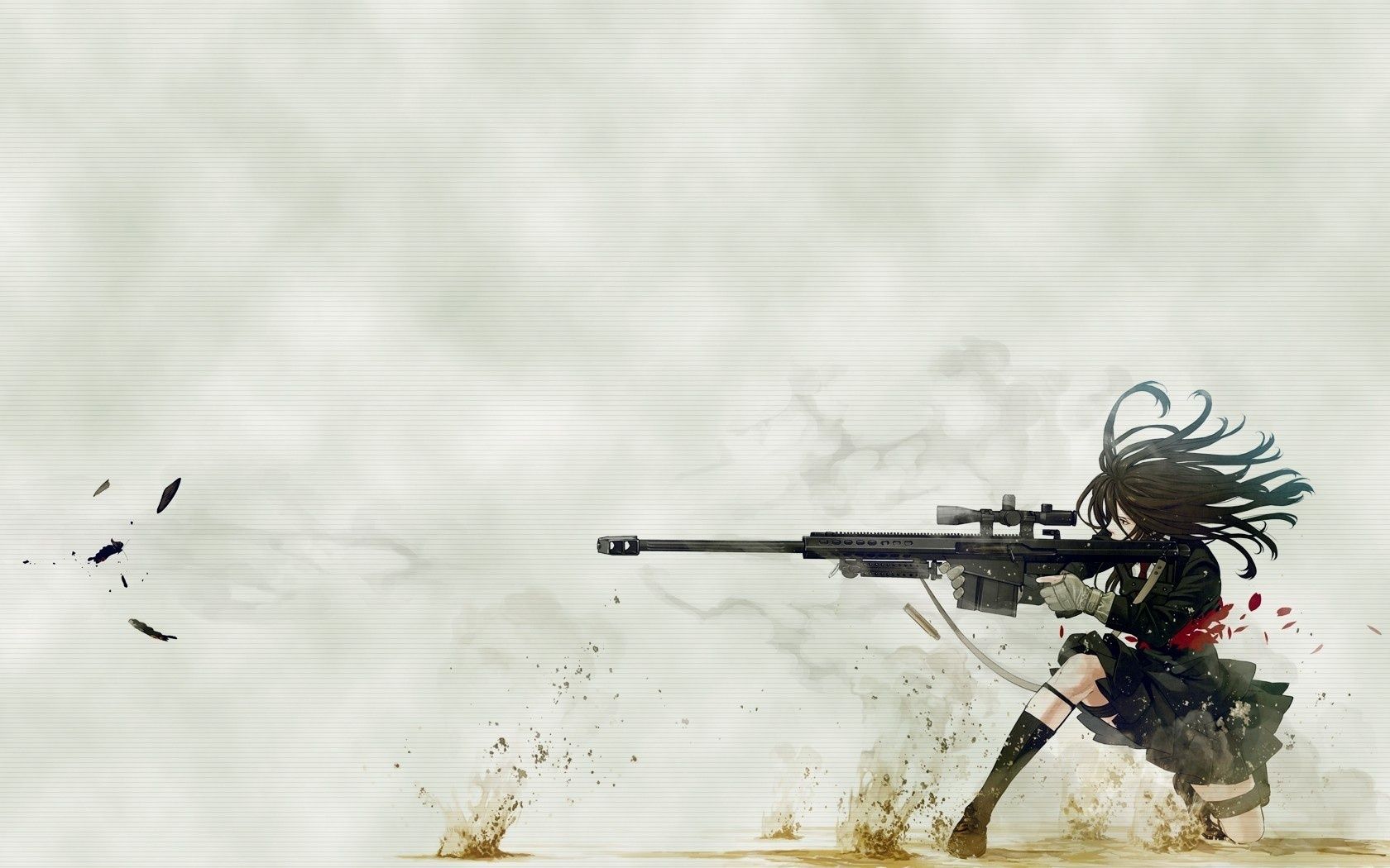 Wallpaper. Anime. photo. picture. weapons, Anime, sniper, shot