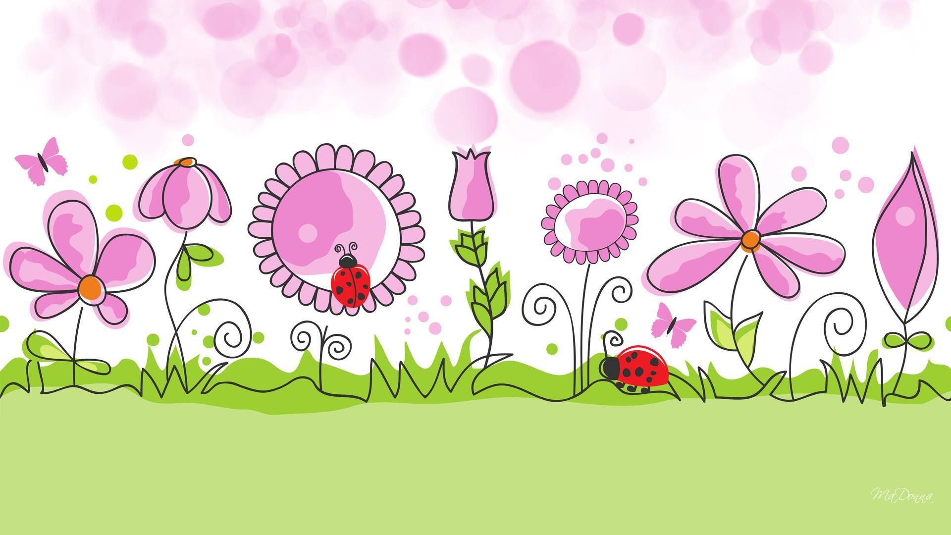 HD Flower Garden Spring Vector Free Desktop Background Wallpaper