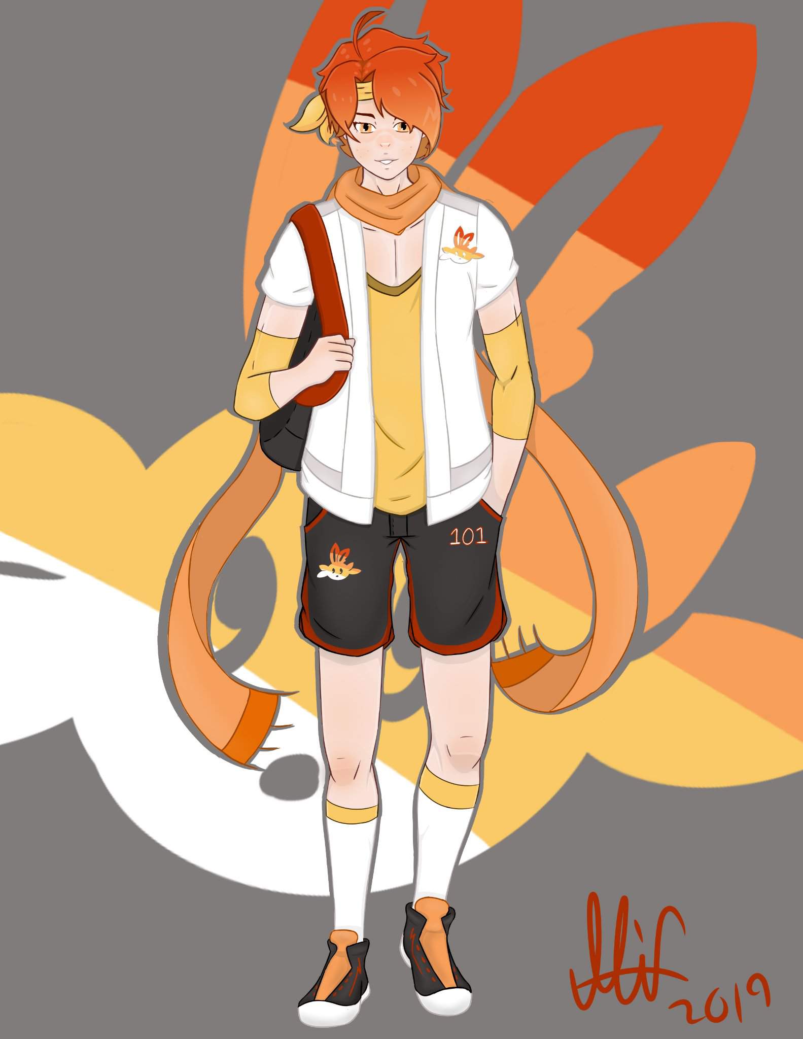 ScorBunny OC Trainer FanArt (SpeedPaint Available). Pokémon