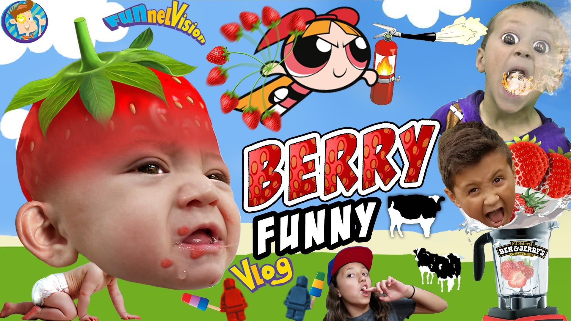 BERRY FUNNY VLOG!! FUNnel Vision Kitchen Family Fun! STRAWBERRY