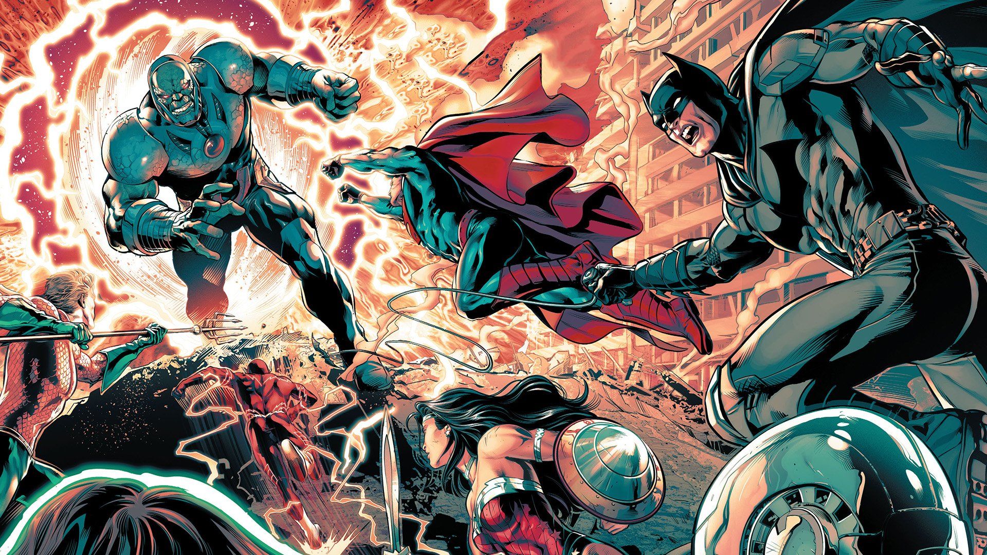 Darkseid vs Justice League HD Wallpaper