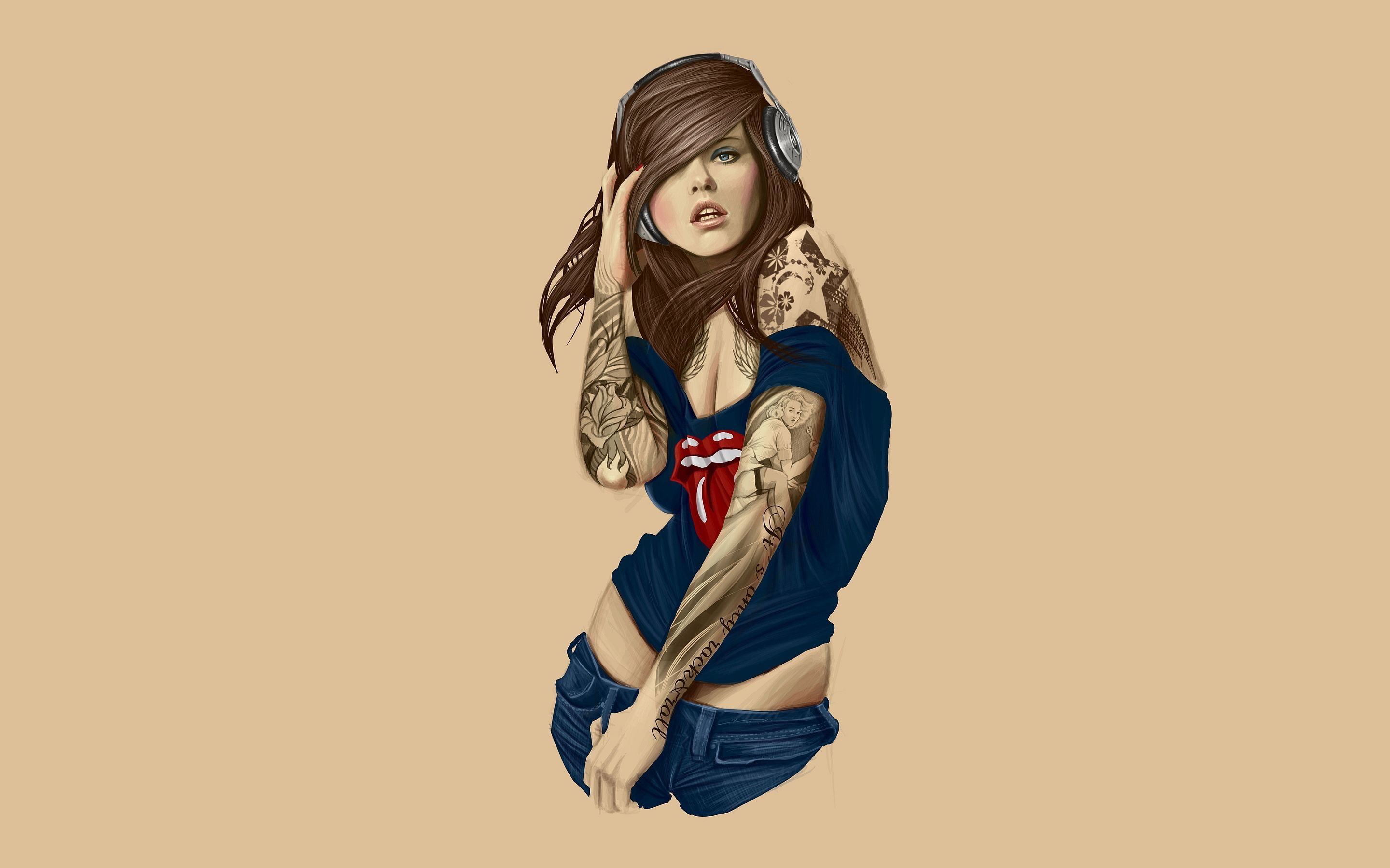 Music tattoo girl