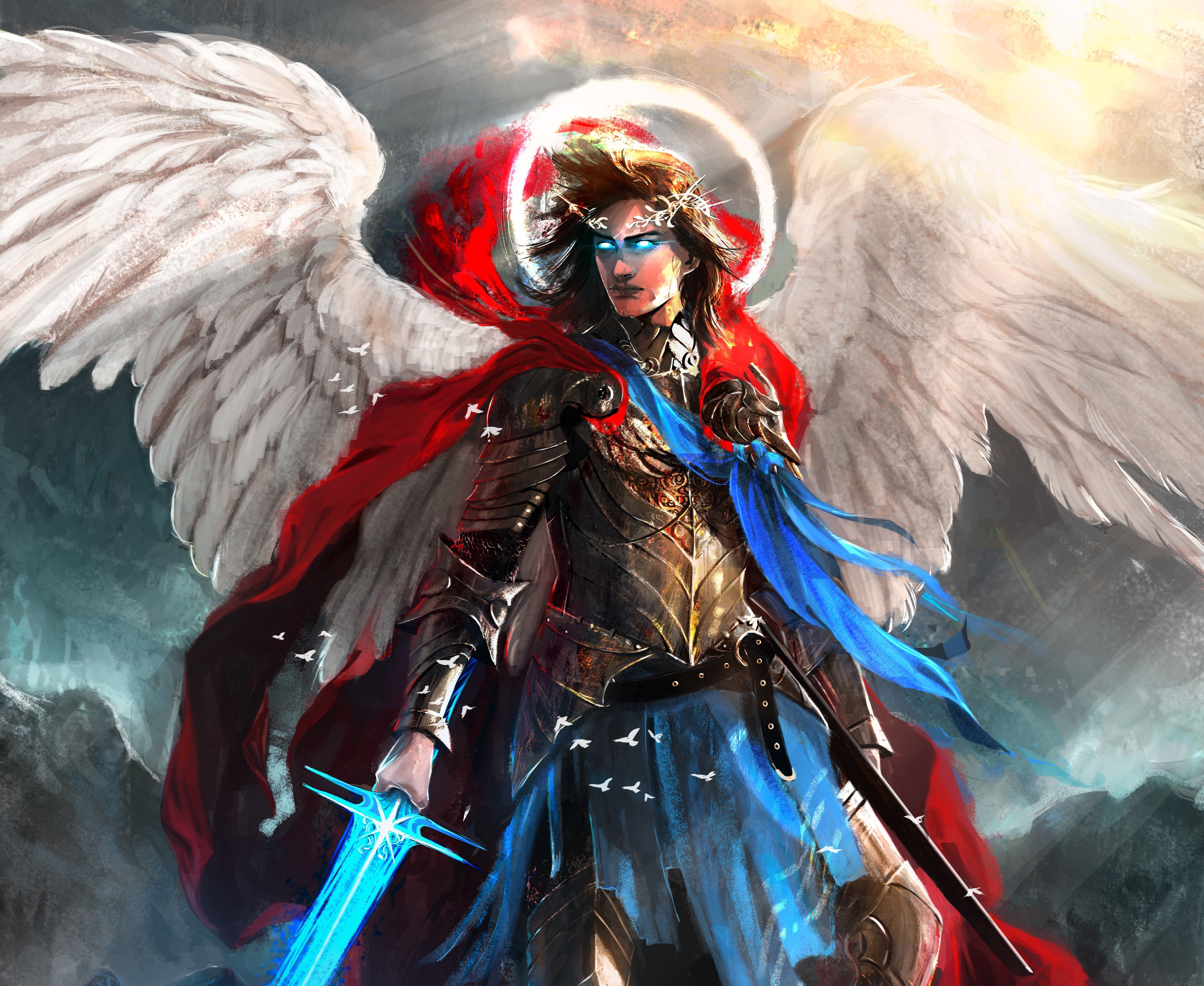 Angels Man Warriors Wings Armor Fantasy. Angel warrior, Warriors