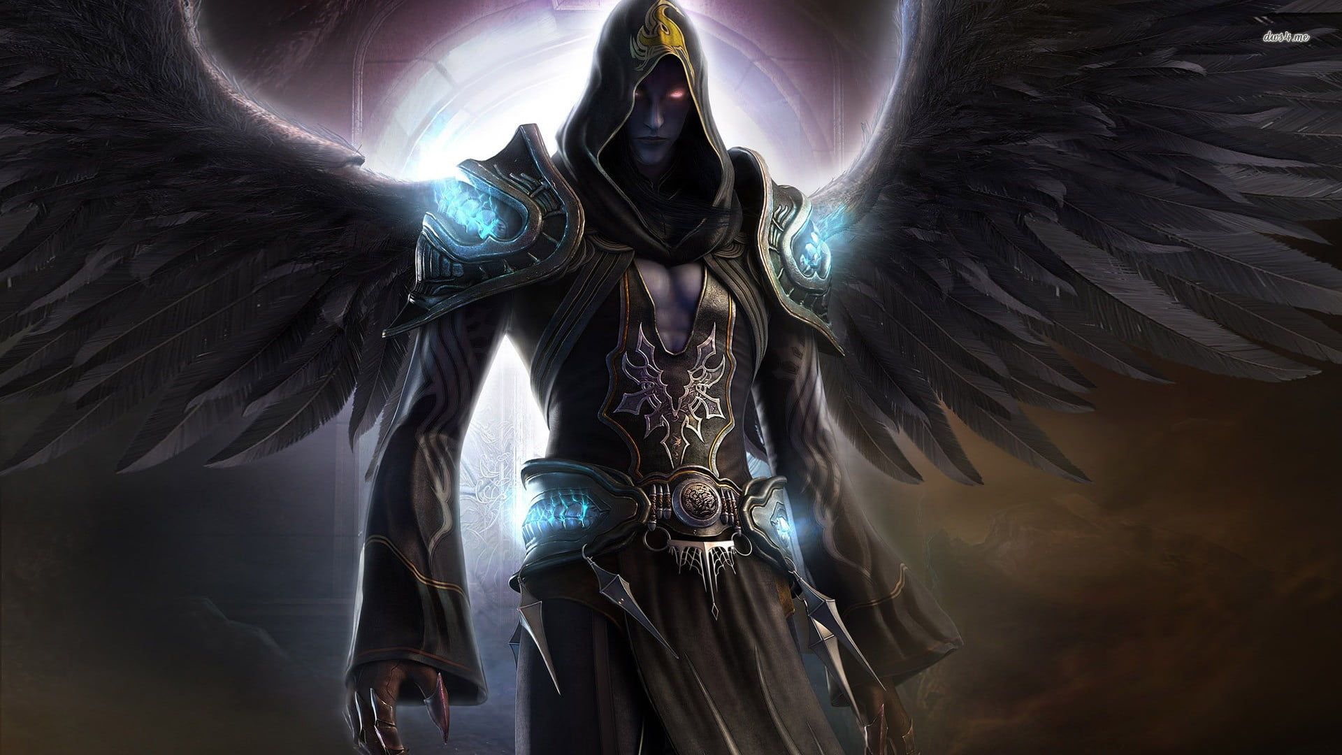 Diablo 3 character game wallpaper, Dark Angel, wings, dark fantasy