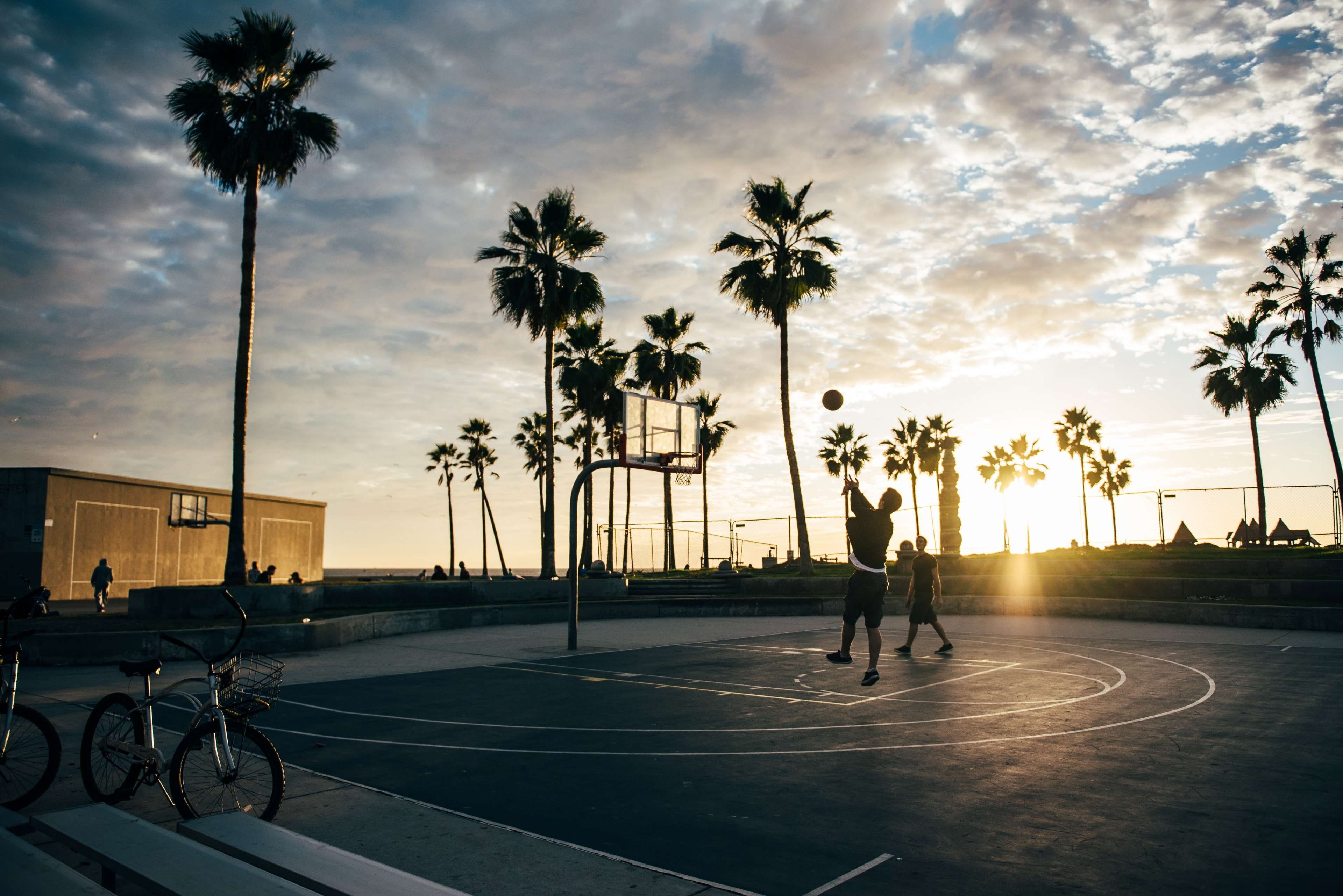 Basketball, basketball court, beach, bicycle, carribean, enjoyment