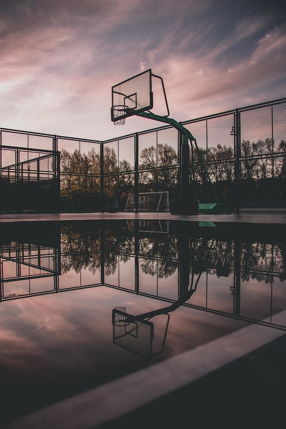 HD wallpaper: Silhouette Photo of Portable Basketball