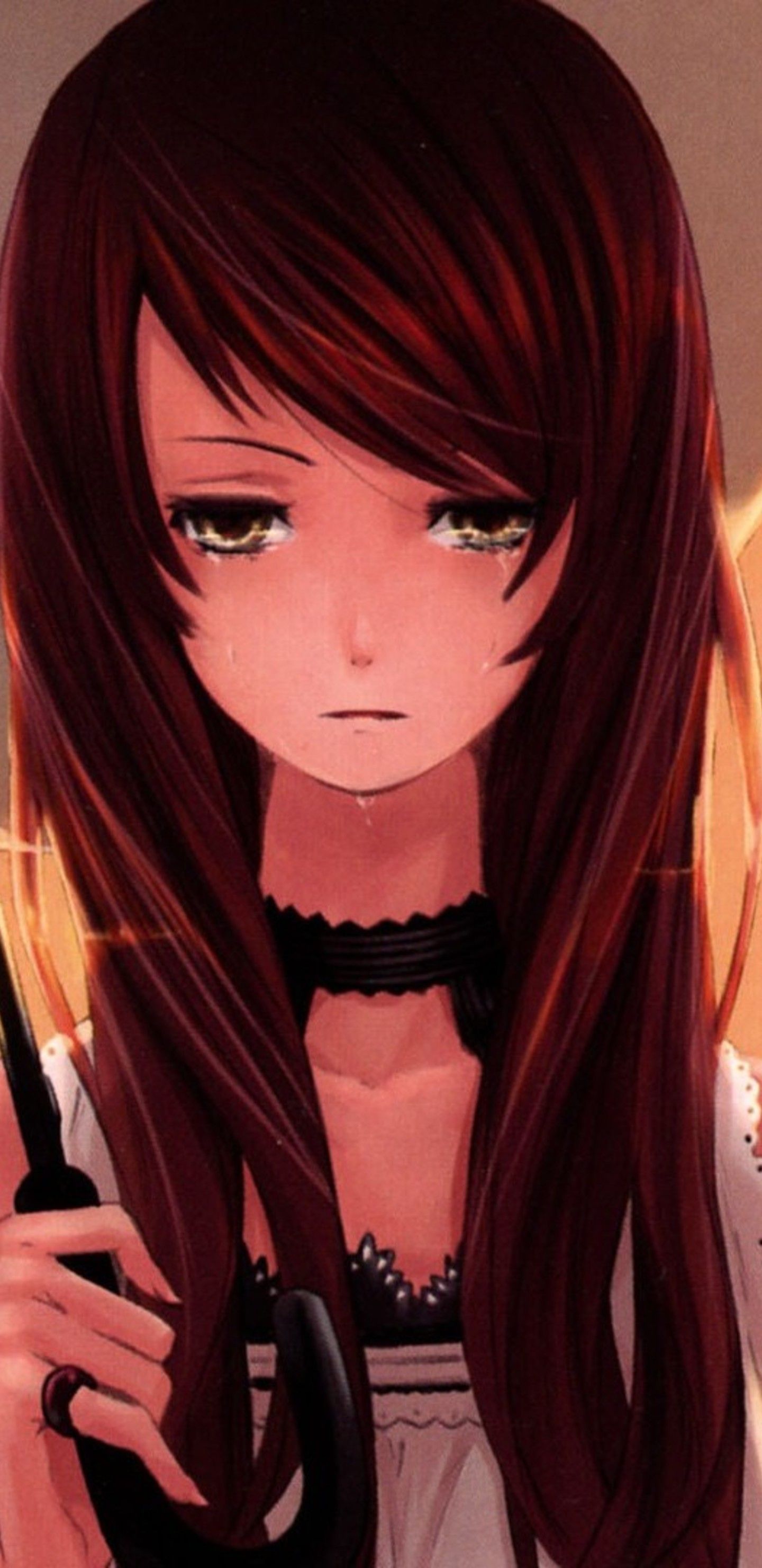 Sad Anime Girl In Rain Alone Animated, Download Wallpaper