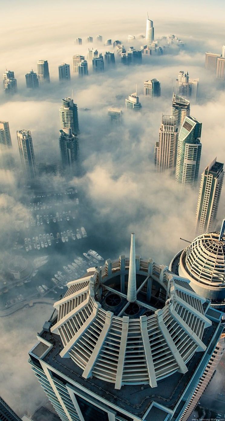 Dubai Cloud City Landscapes IPhone Wallpaper