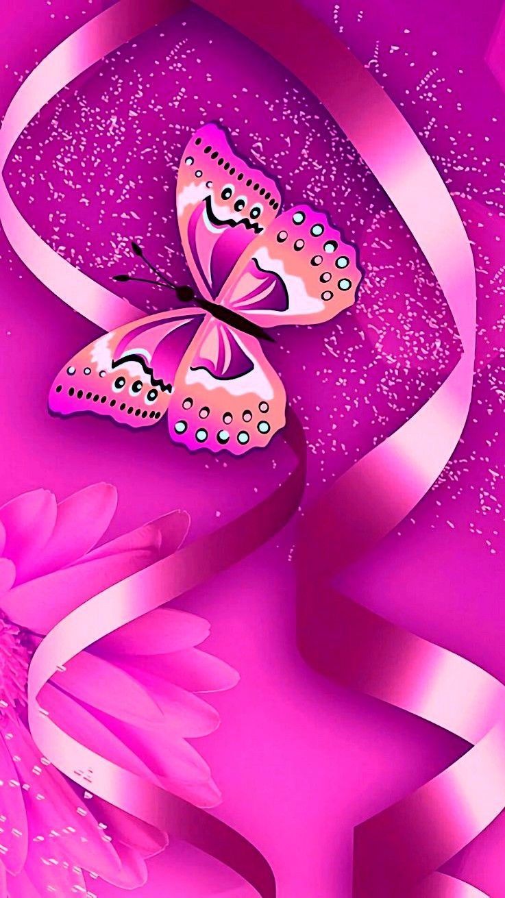 Pink Butterfly iPhone Wallpapers  Wallpaper Cave