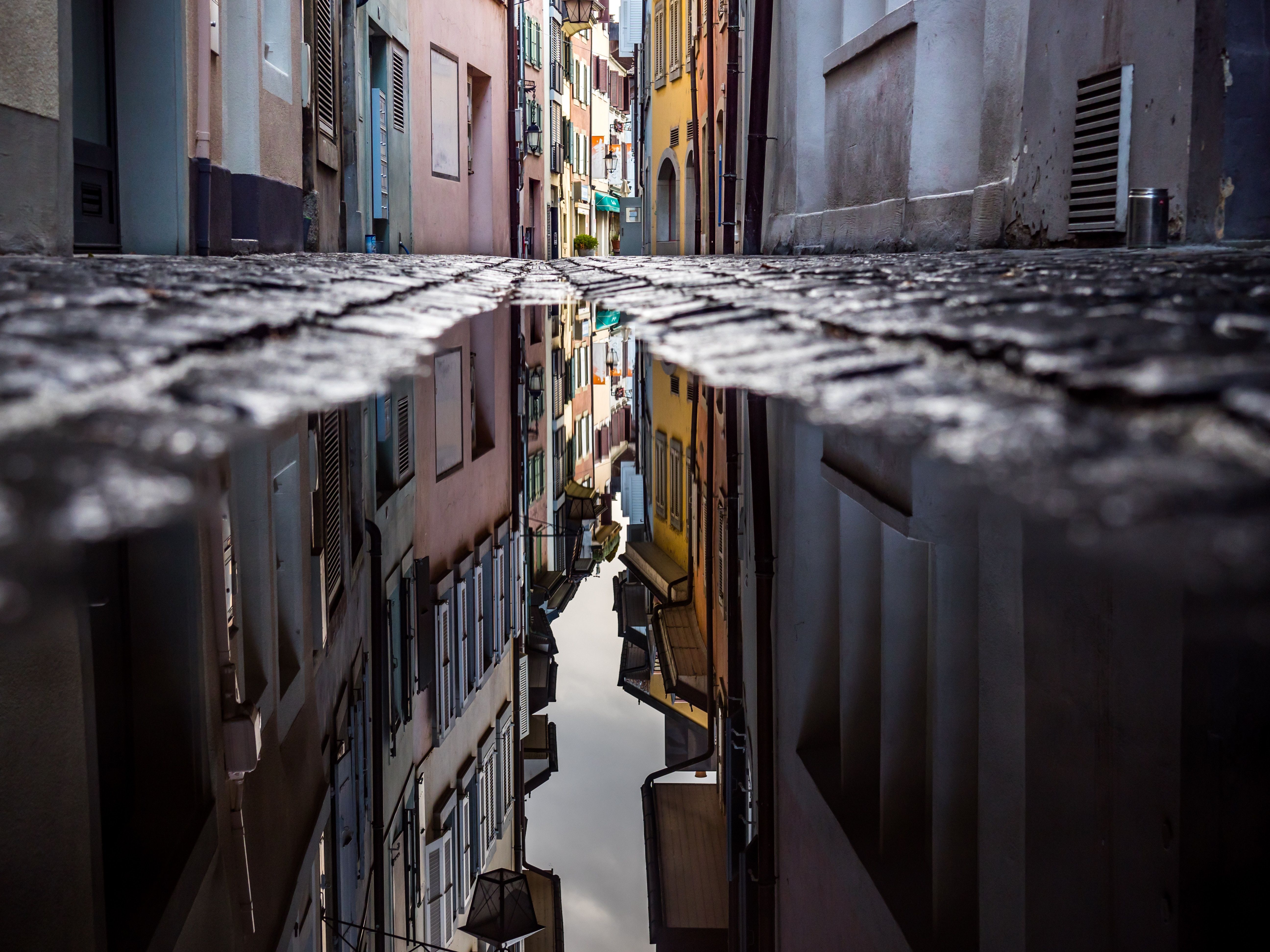 5184x3888 #water, #puddle, #alley, #street, #city