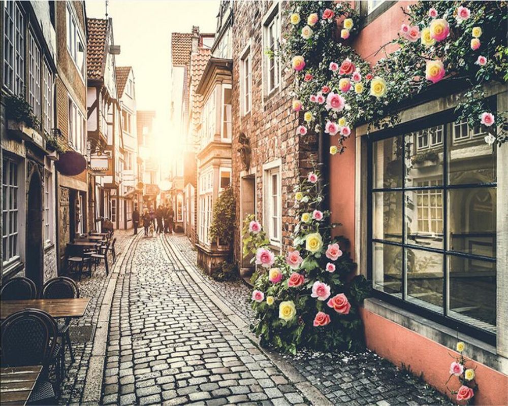 beibehang Wallpaper beautiful environment beautiful town beautiful