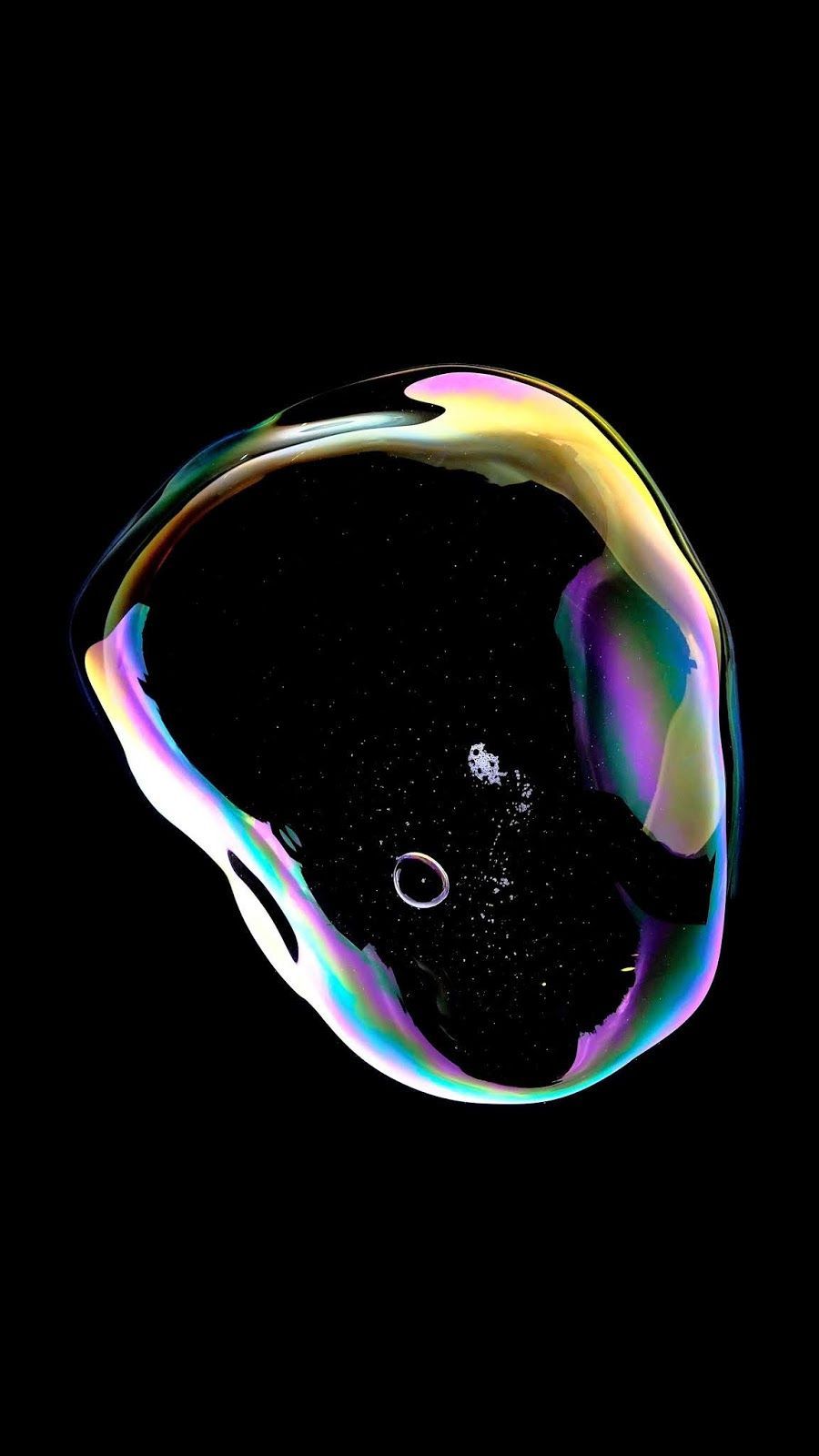 Bubble [OC] (Saving battery for amoled display) #wallpaper #iphone #android. Holographic wallpaper, Bubbles wallpaper, Phone wallpaper