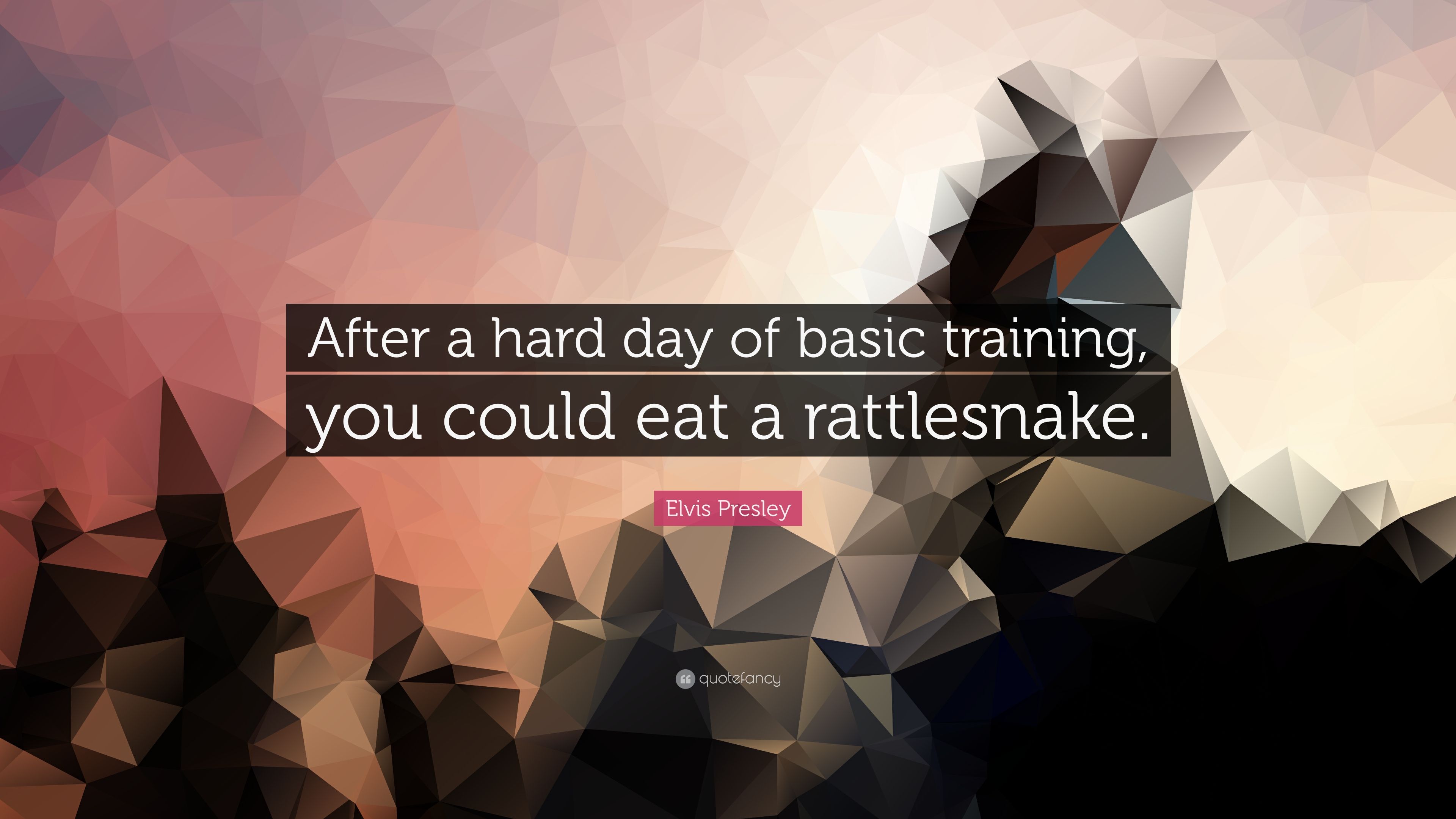 Elvis Presley Quote: “After a hard day of basic training, you