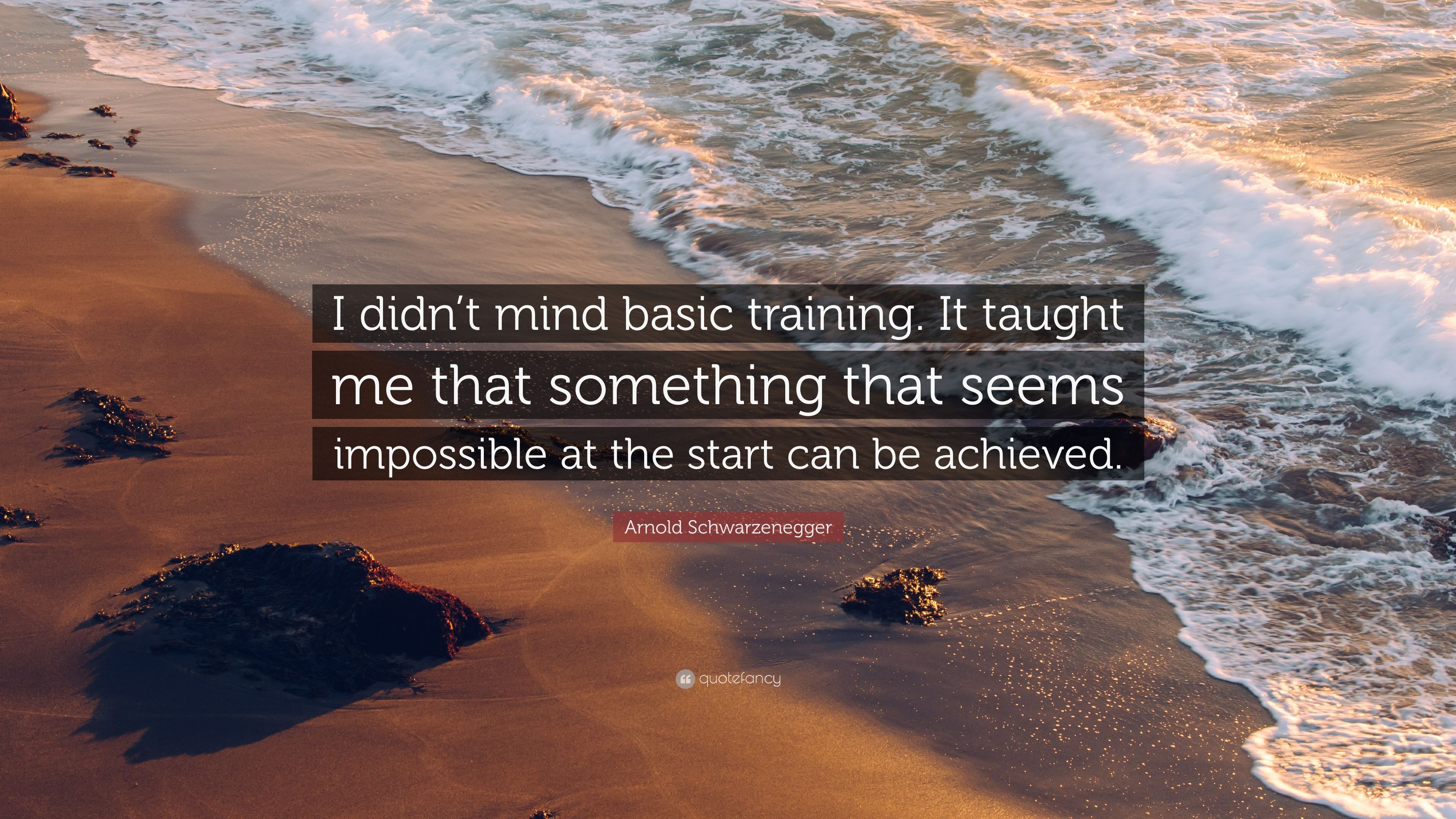 Arnold Schwarzenegger Quote: “I didn't mind basic training. It