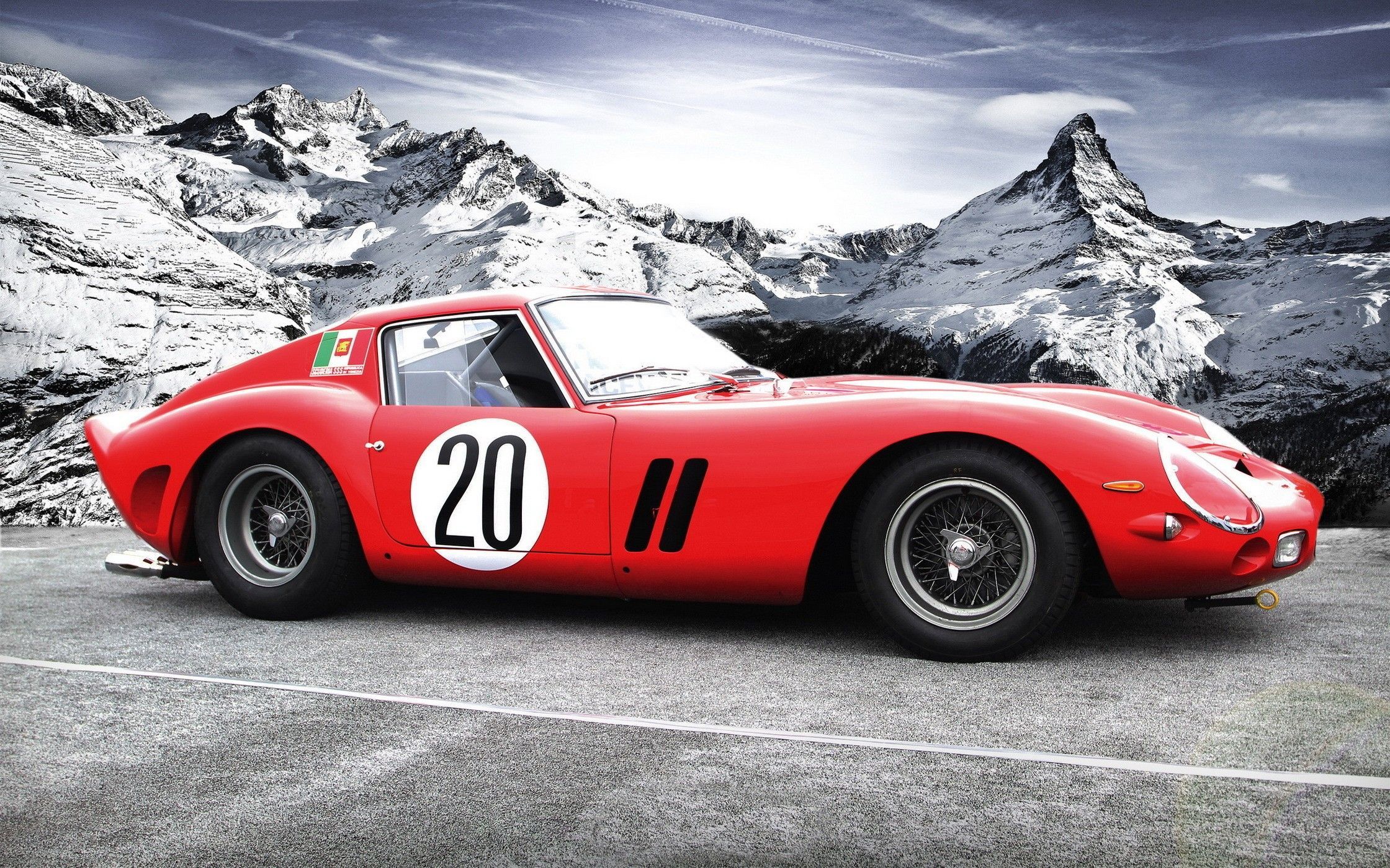 Ibackgroundwallpap Classic Ferrari On The Snow Wallpaper