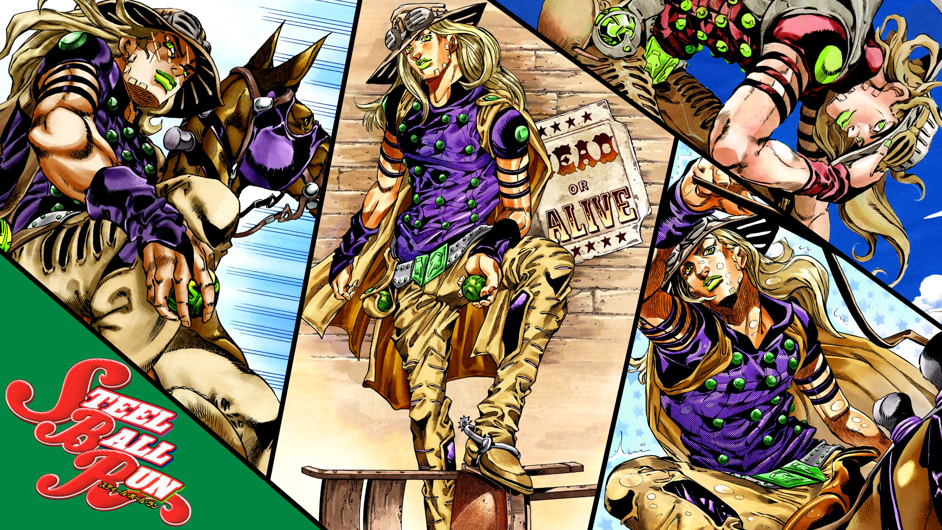 Fanart A wallpaper to commemorate recently finishing Part 7 and *my* favourite character in all of JoJo: Gyro Zeppeli
