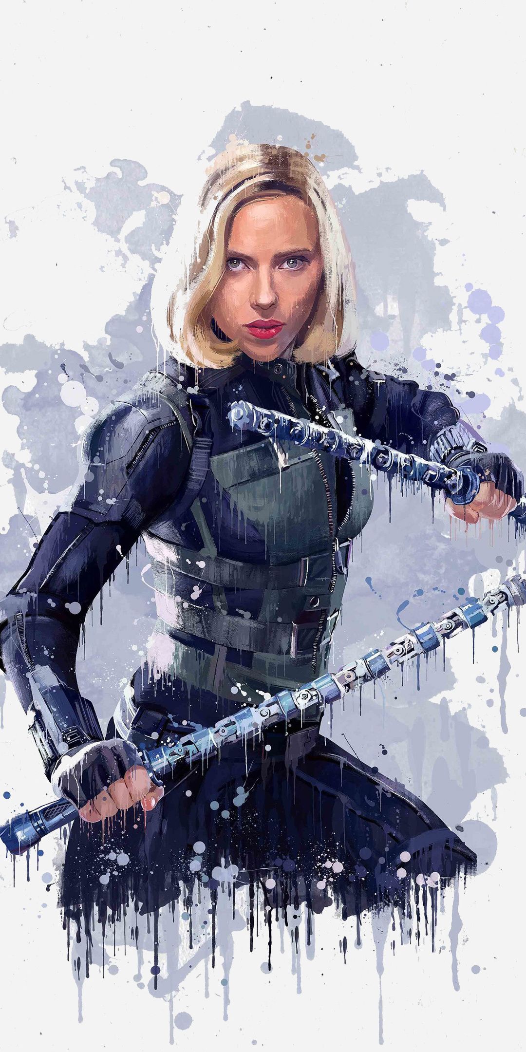 Download 1080x2160 wallpaper black widow, avengers: infinity war