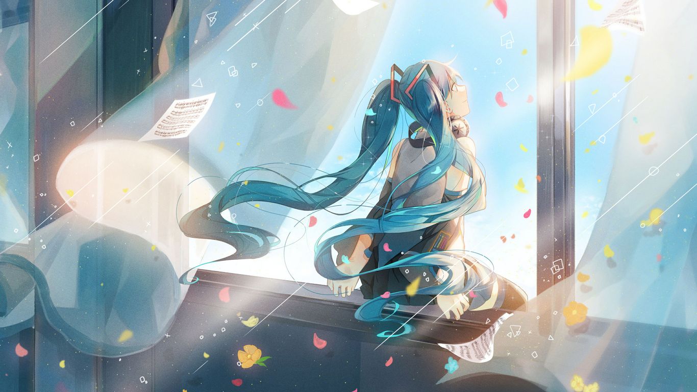Hatsune Miku Vocaloid Anime 2020 4k 1366x768 Resolution