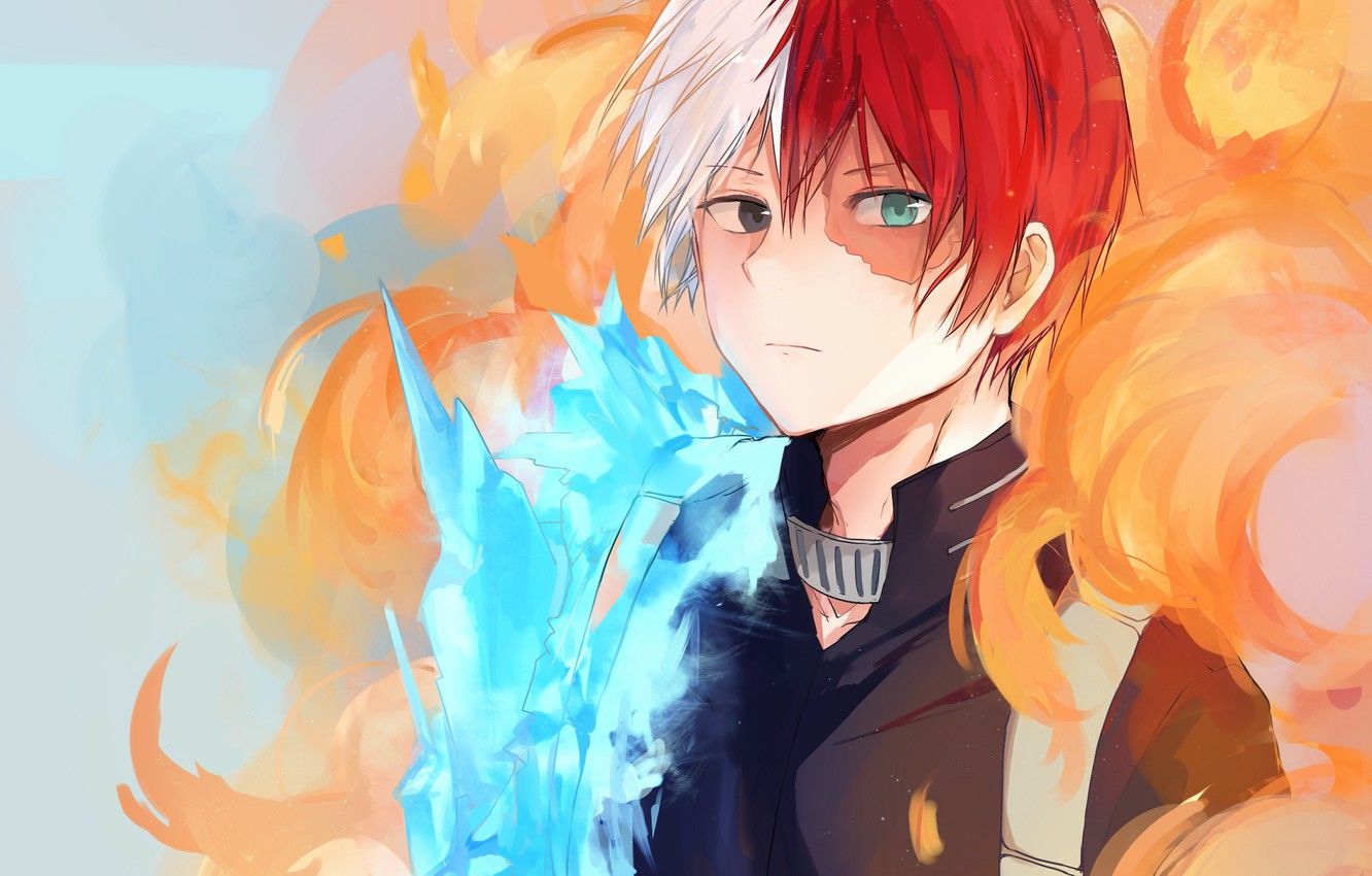 Wallpapers fire, ice, guy, fire and ice, My Hero Academia, Bo...