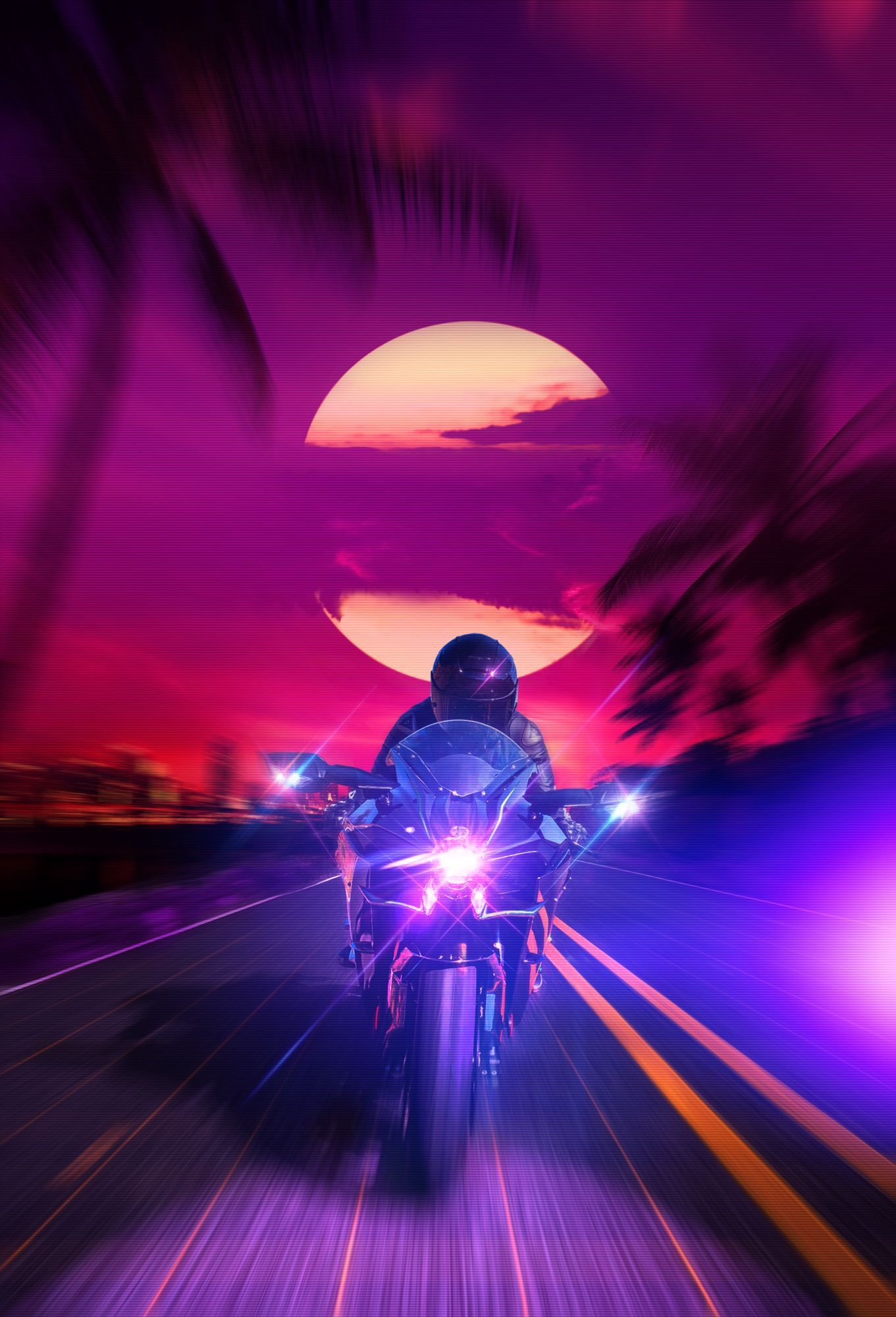 Outrun Aesthetic, Download Wallpaper