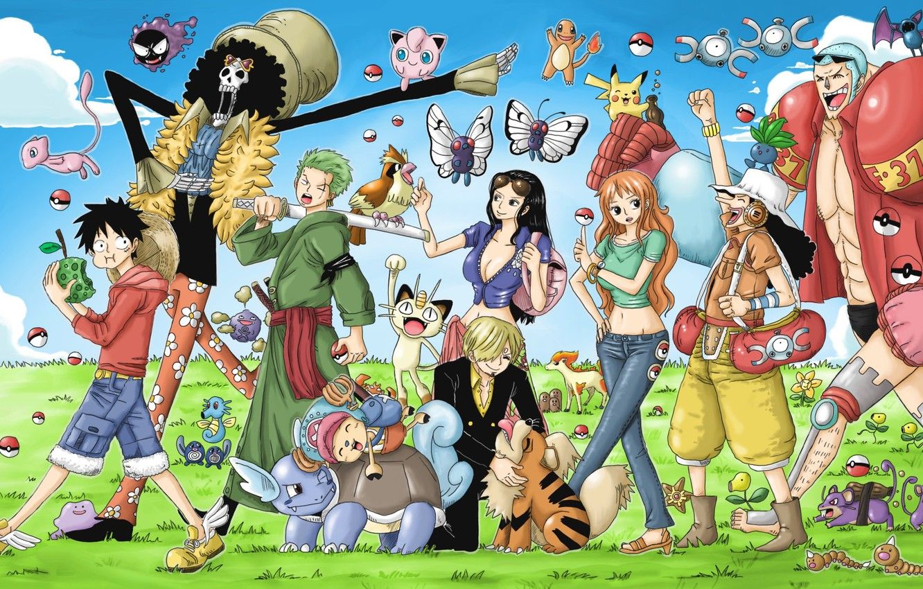 Wallpaper sake, game, Chopper, One Piece, pirate, nothing, anime, brook, katana, crossover, ken, Robin, captain, asian, Pokemon, manga image for desktop, section сёнэн