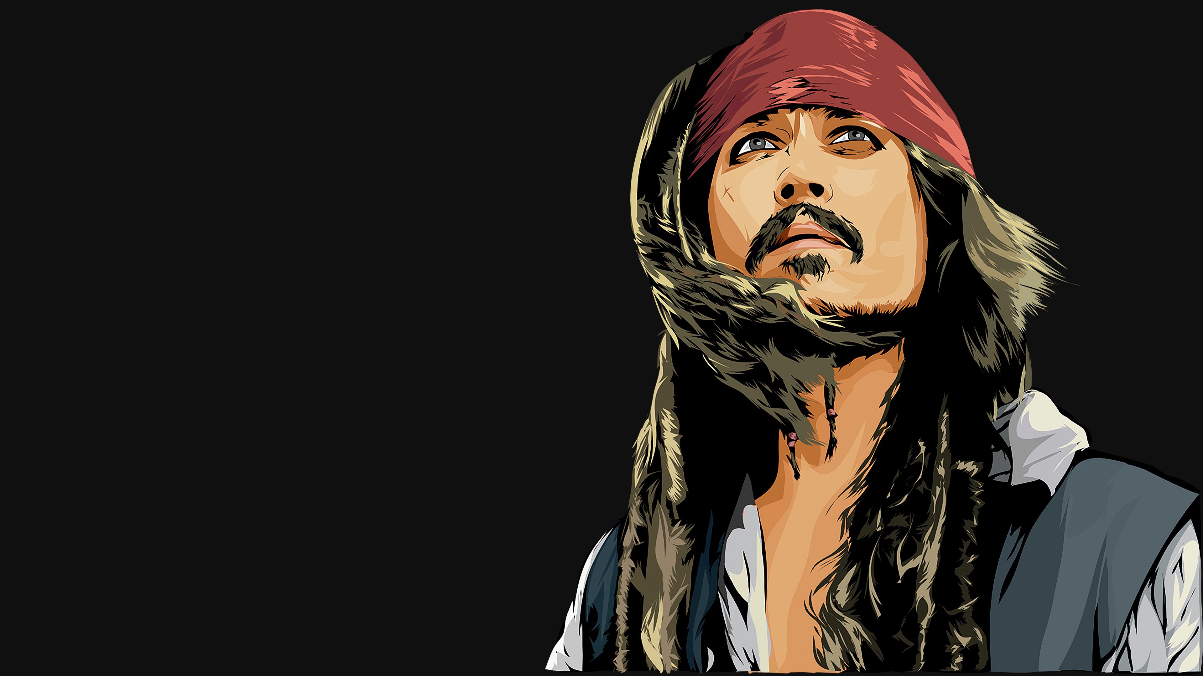 Jack Sparrow Minimal Art 4k, HD Artist, 4k Wallpaper, Image