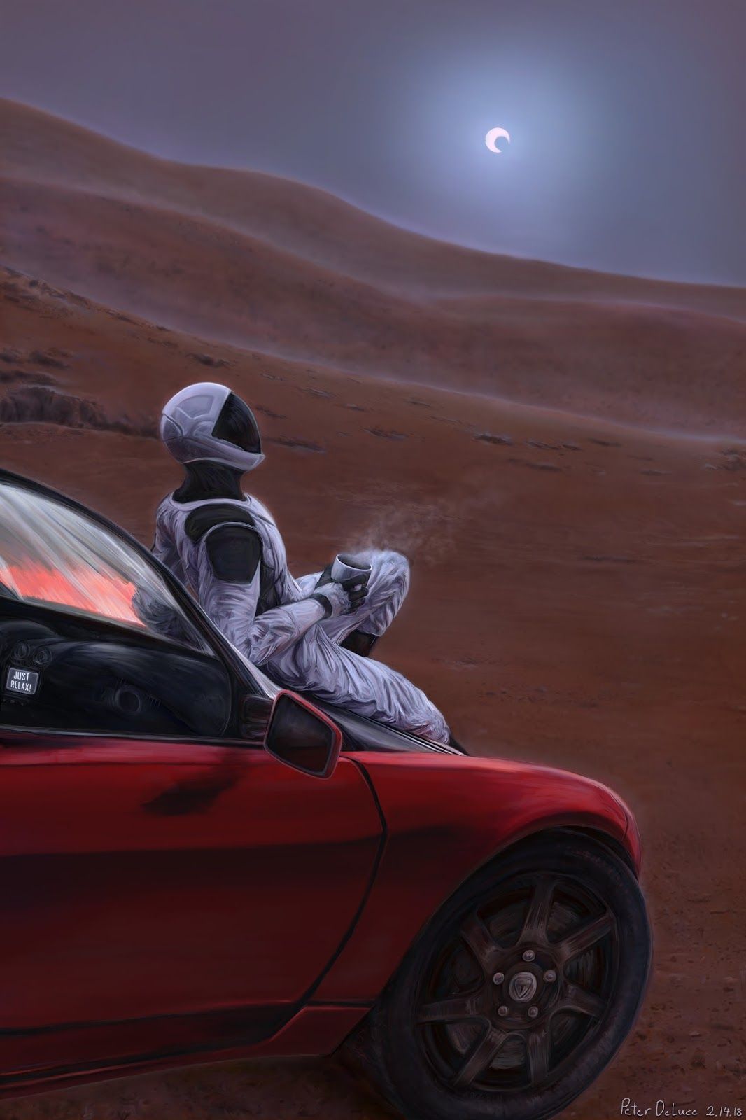 Starman on Mars by Peter DeLuce. Elon musk, Red planet, Tesla