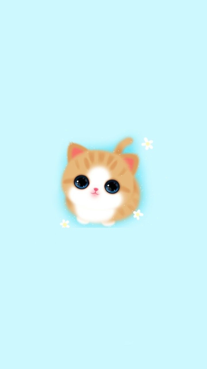 Cute Girly iPhone Wallpaper Cat Baby Blue. Wallpaper iphone cute