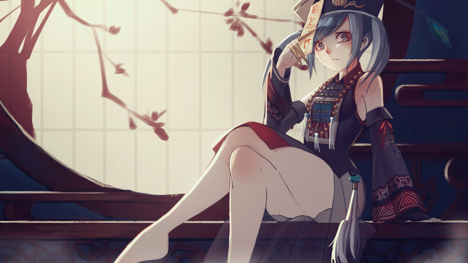 Download 1920x1080 Mabinogi, Anime Girl, Chinese Clothes, Hat