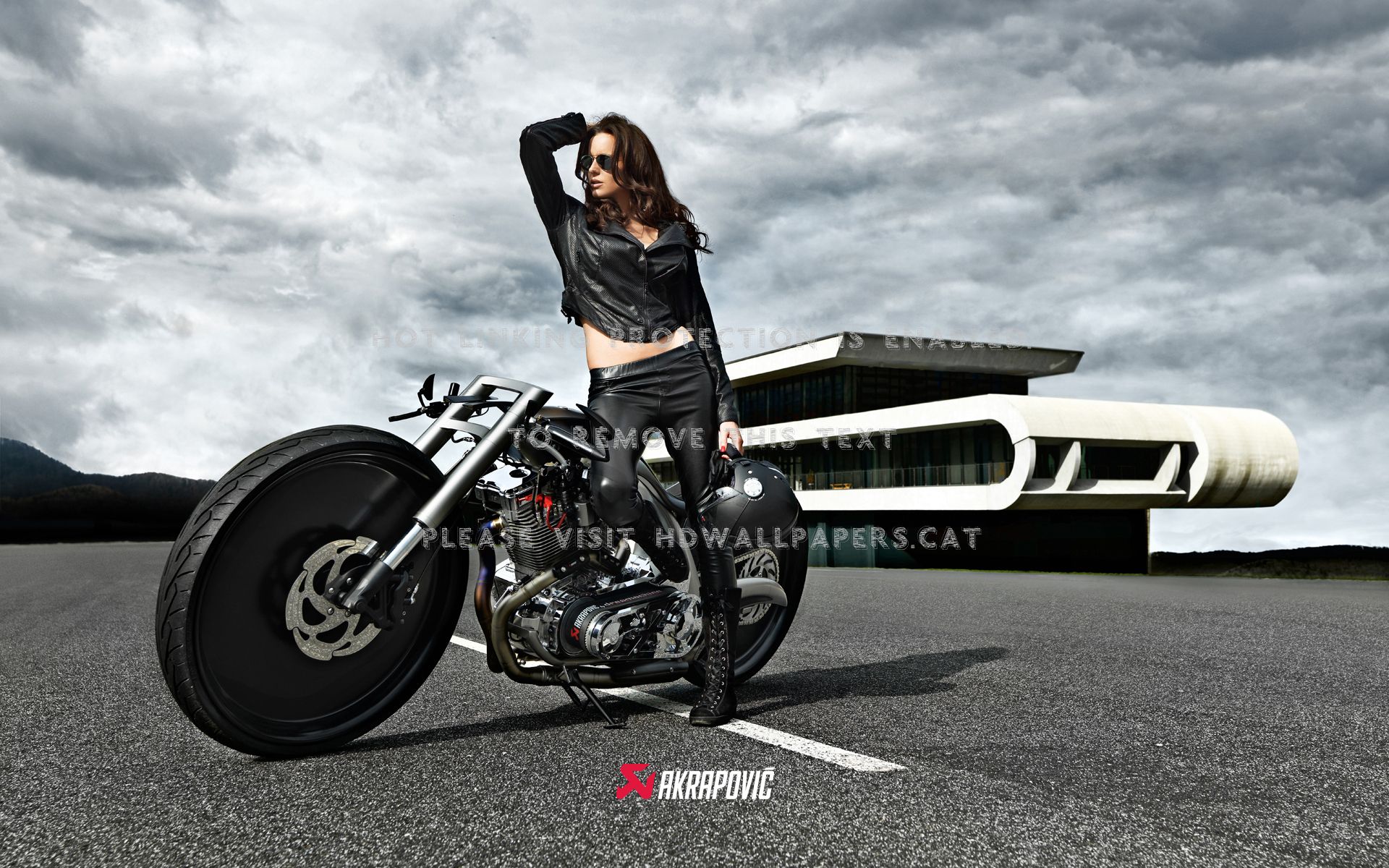 Arkapovic Biker Girl Custom Motorbike Fast Bike Full HD