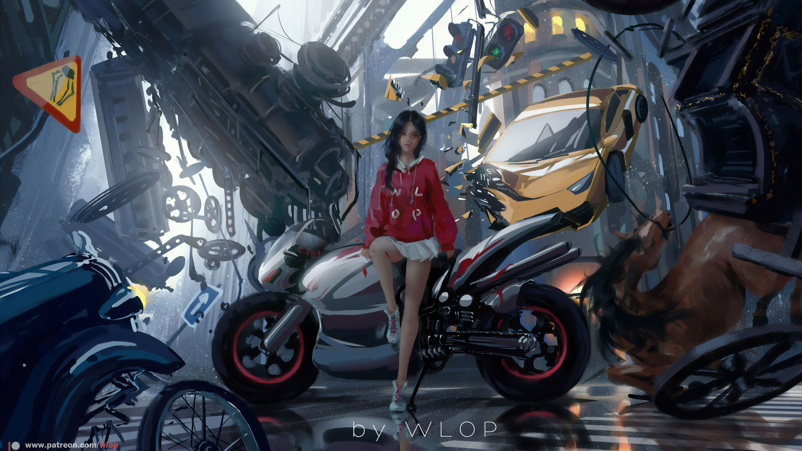 Anime Biker Girl 4k 1440P Resolution HD 4k Wallpaper