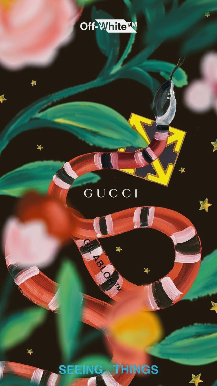 Custom Gucci X F White iPhone Wallpaper White Wallpaper