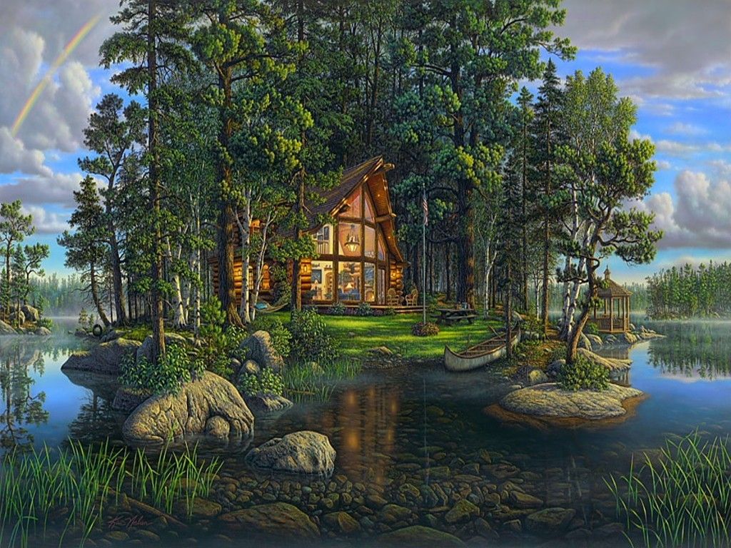 Other, Wilderness, Cottage, Lake, Peaceful, Splendor, Nature