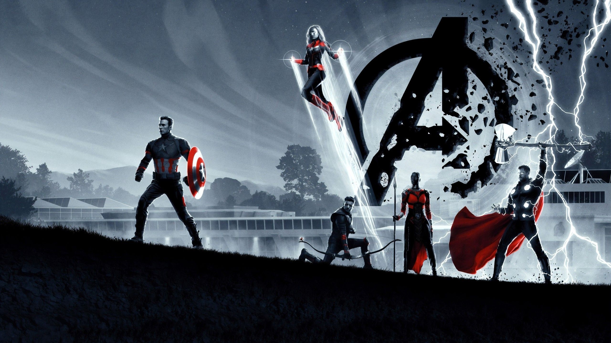 Download 2560x1440 Avengers: Endgame, Artwork, Thor, Hawkeye