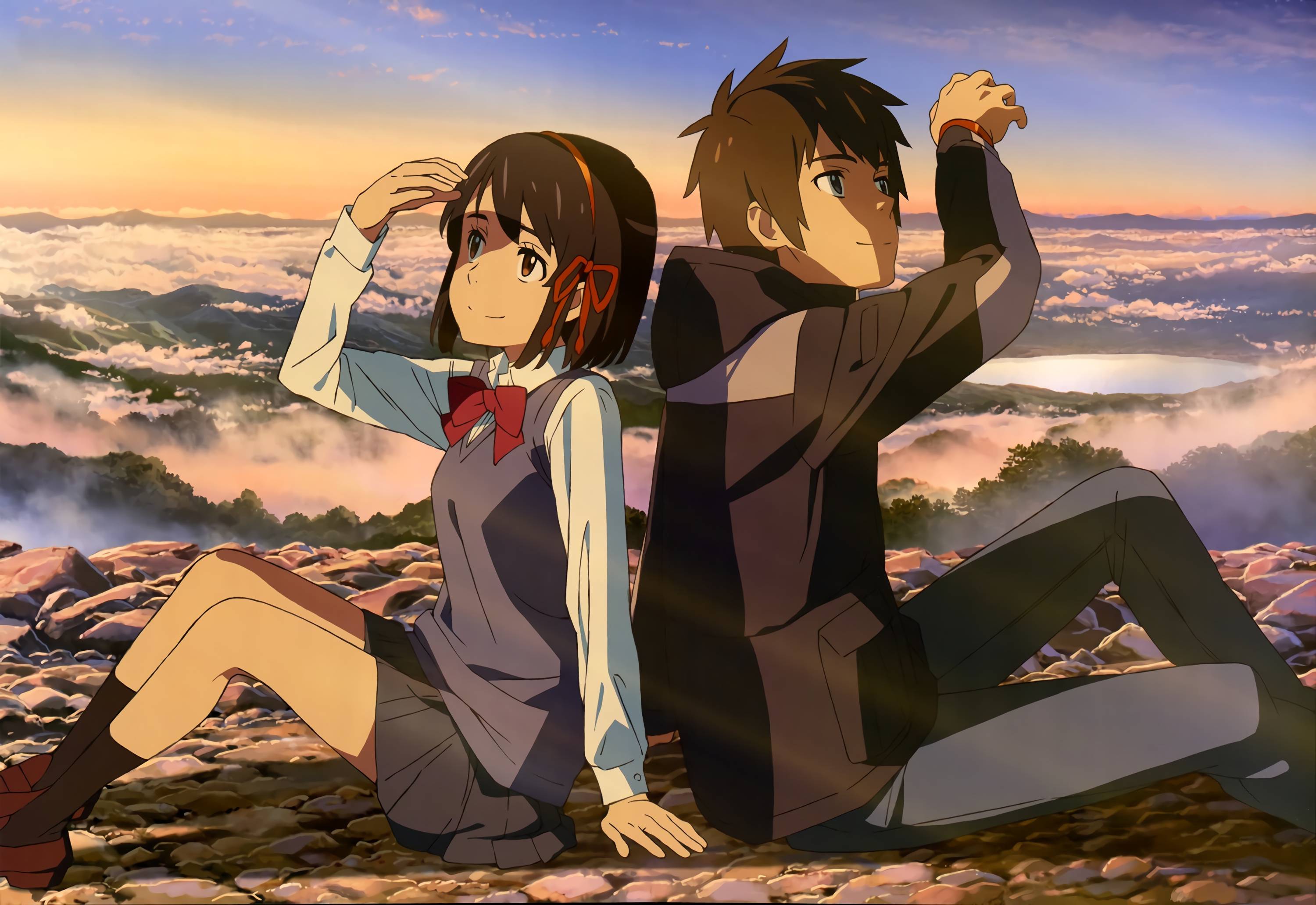 Taki Tachibana Mitsuha Miyamizu Desktop High-definition television 4K  resolution, kimi no nawa, friendship, desktop Wallpaper, mobile Phones png