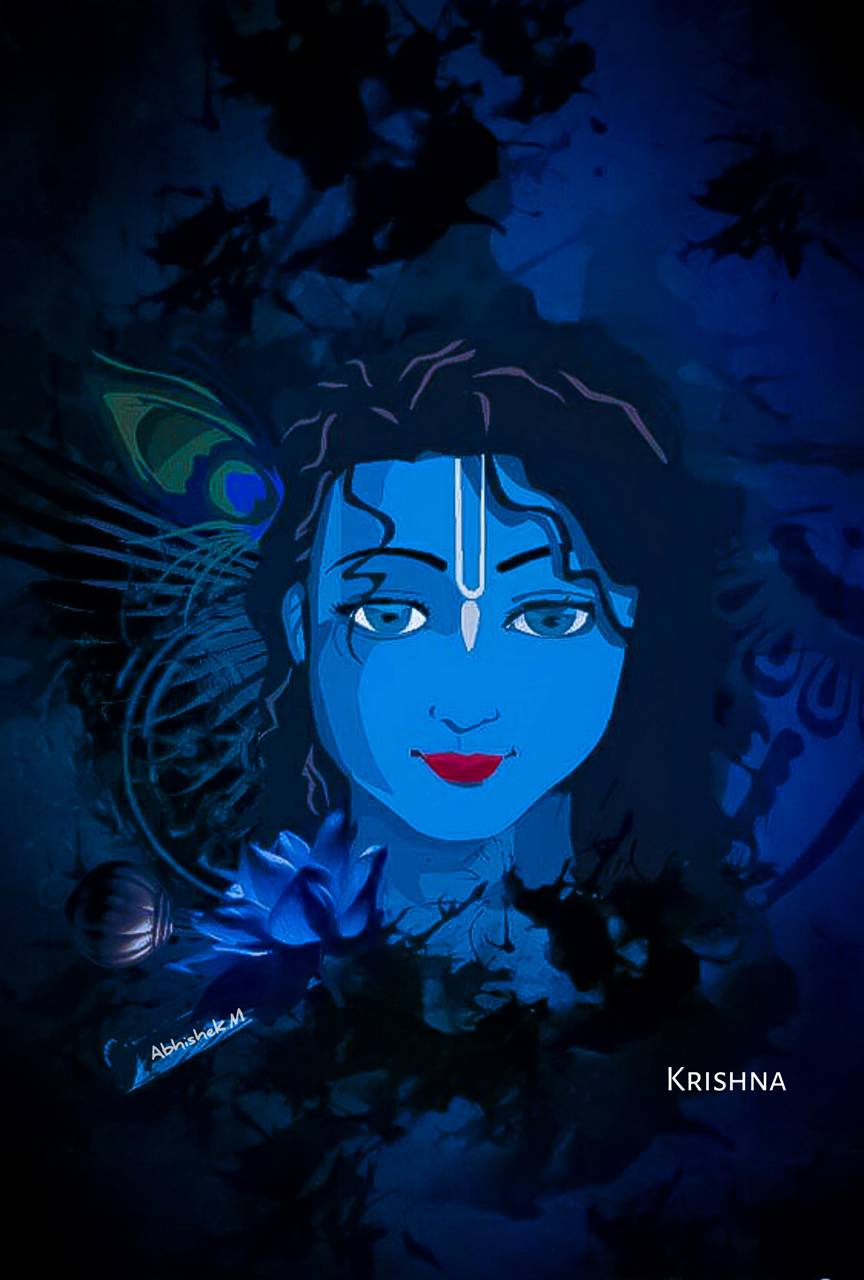 hd pics photos gods black and red lord krishna desktop background wallpaper