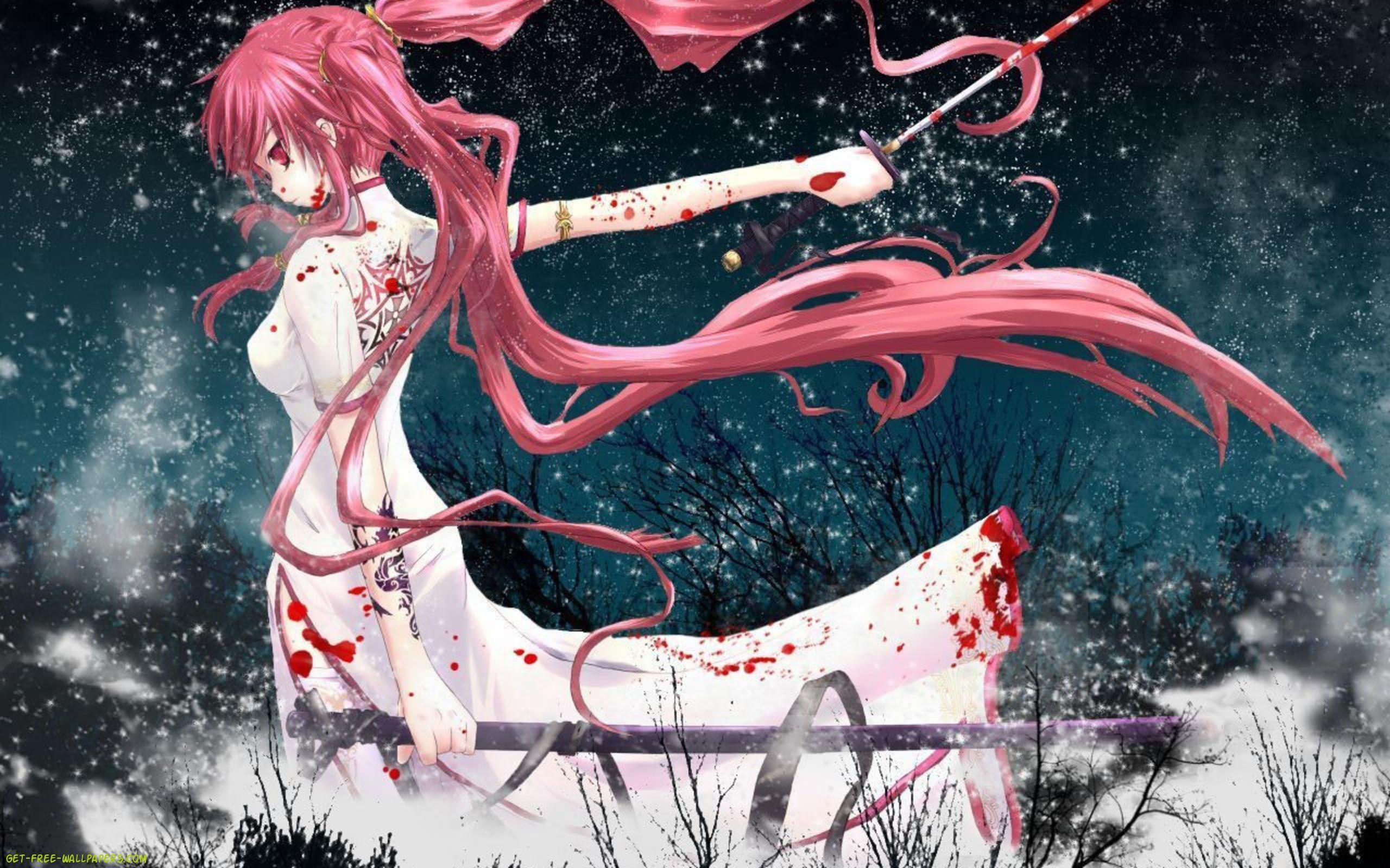 anime girl in white dress bloody. Download Bloody Anime Girl