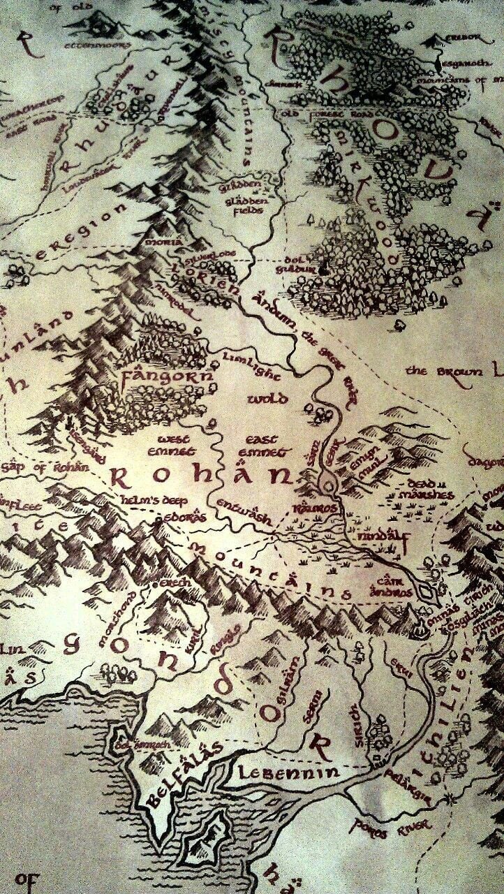 Map Of Middle Earth. Middle Earth Map, Lord Of The Rings Tattoo