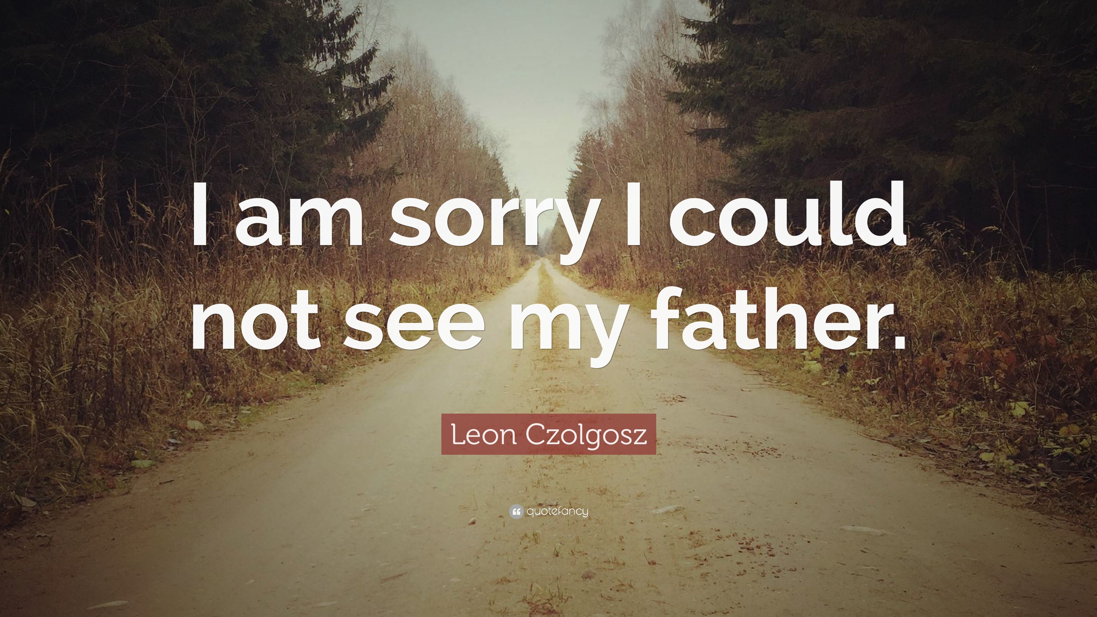 Leon Czolgosz Quote: “I am sorry I could not see my father.”