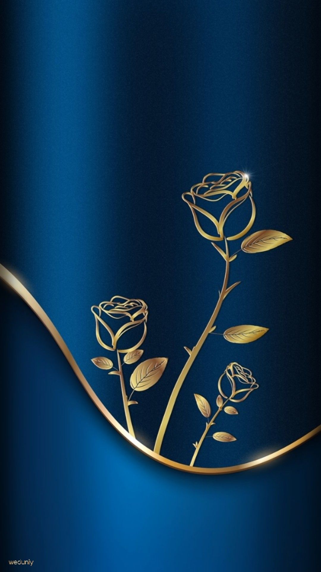 blue and gold wallpaper