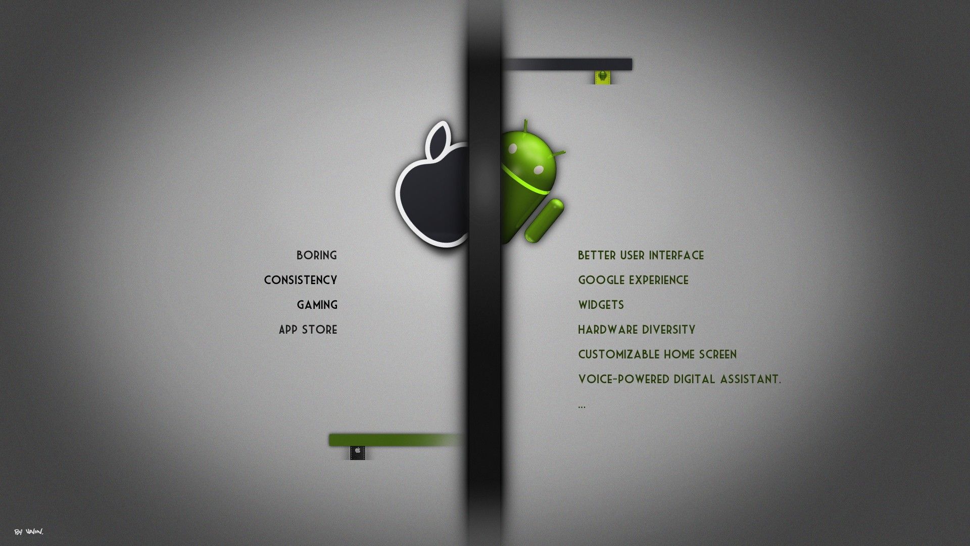 Android Vs Apple Vs Apple Desktop, HD Wallpaper